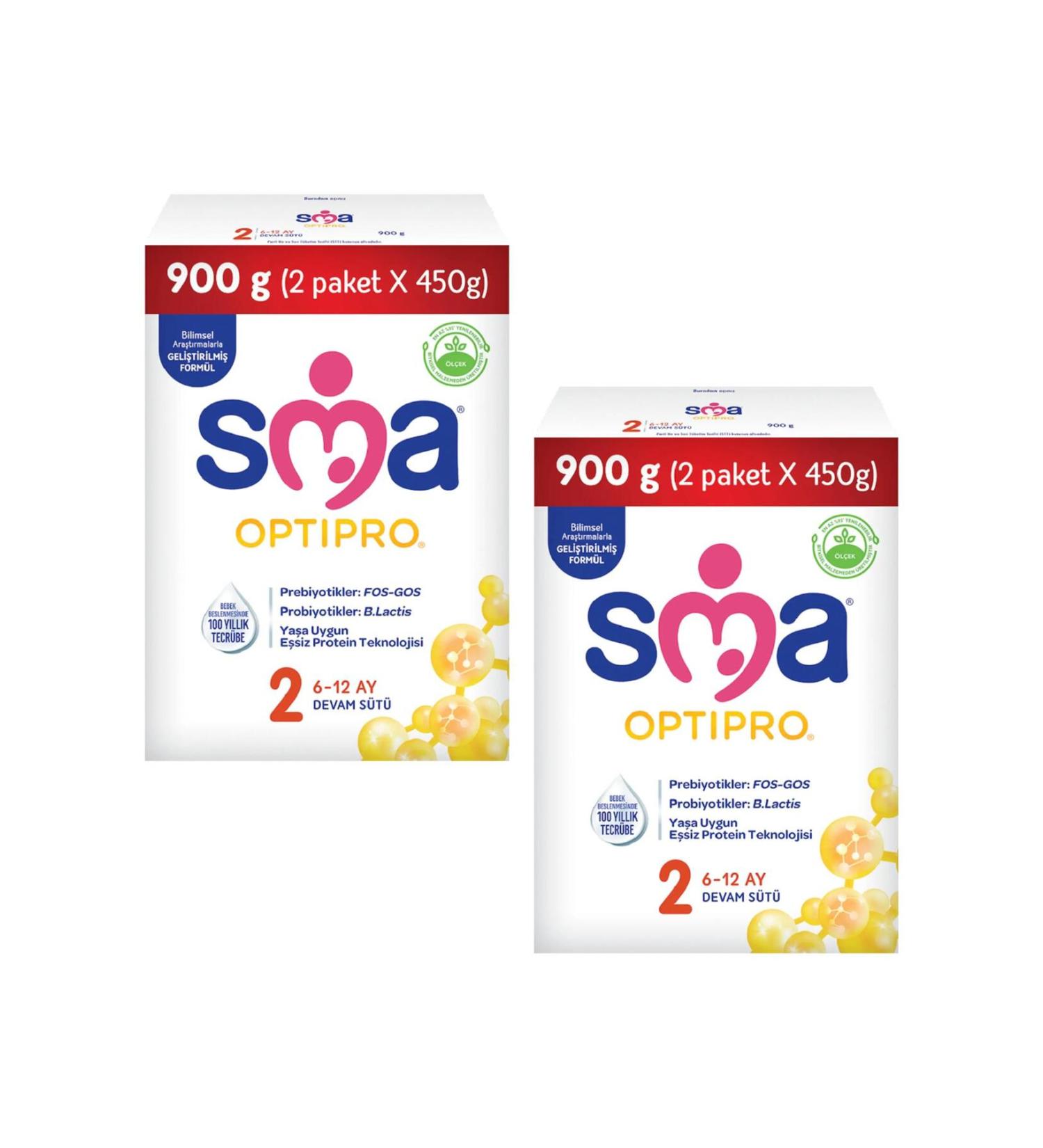 SMA Optipro 2 Probiotic Follow-On Milk 900 gr 2 Pieces
