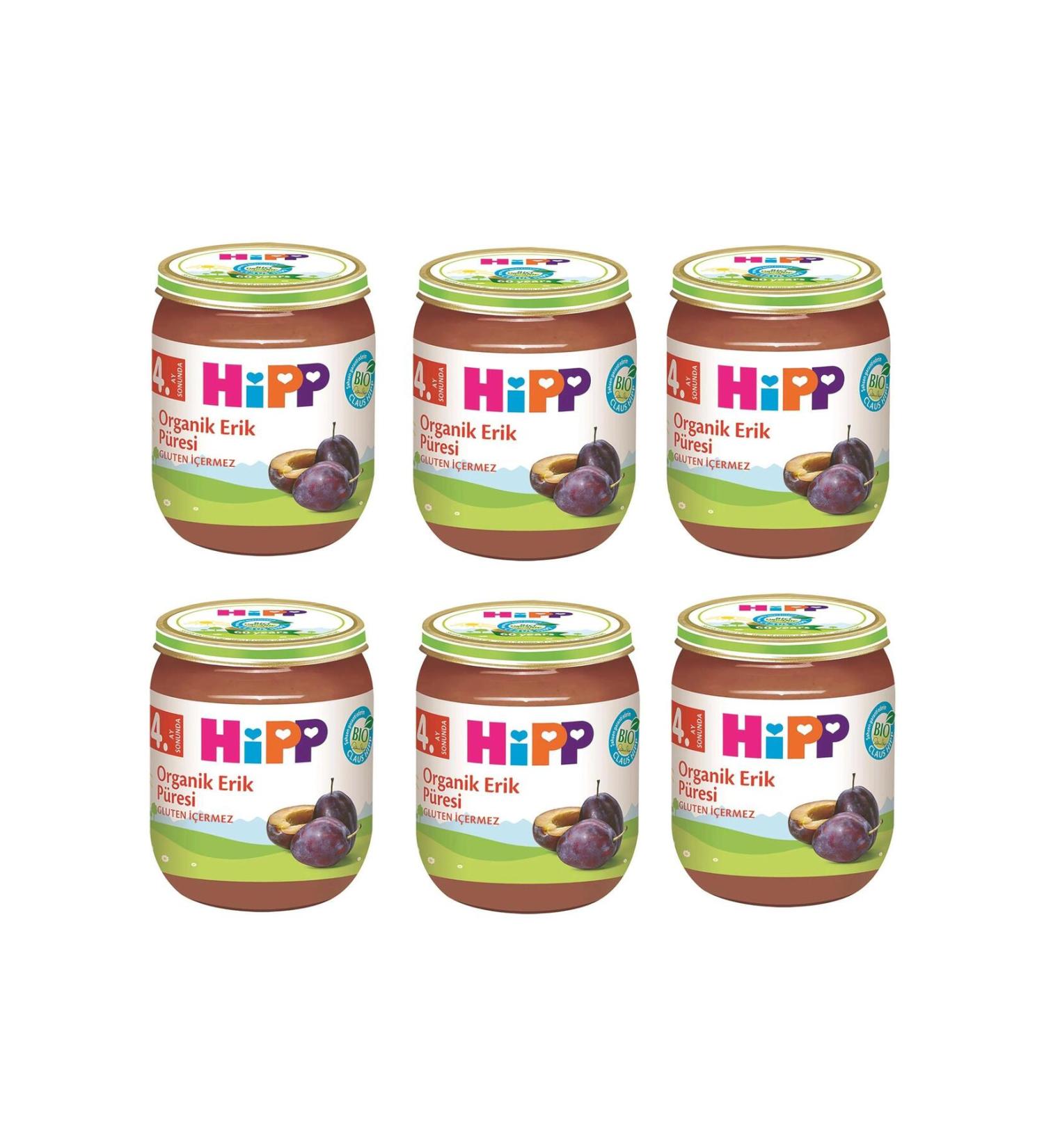 Hipp Jar Food Organic Plum Puree 125 gr 6 Pieces