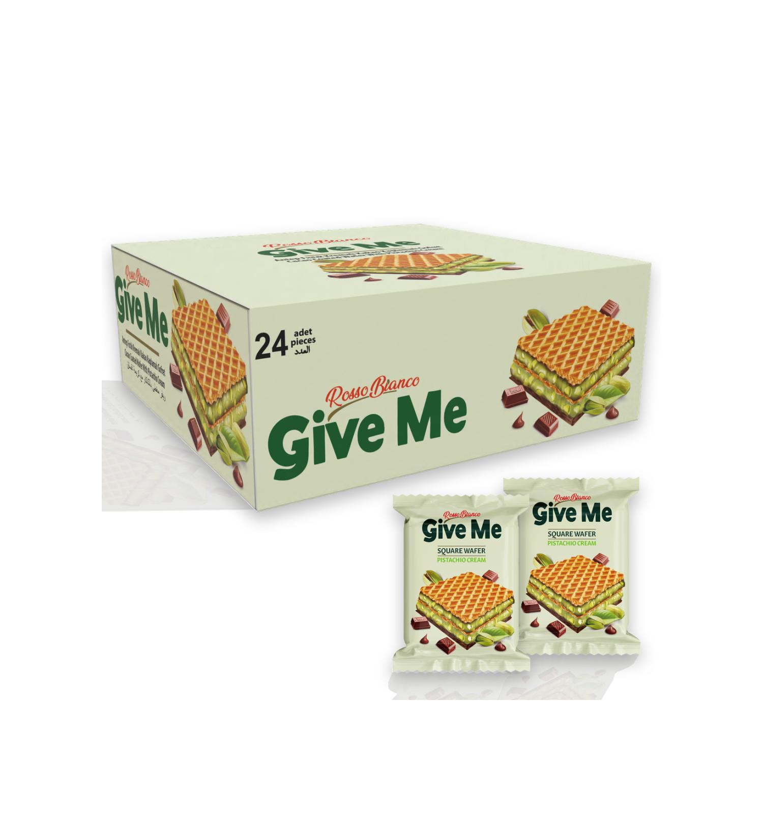 ROSSO BIANCO Give Me Pistachio Cream Square Wafer 30gr.*24 Pieces - Buy Online on GoSupps.com