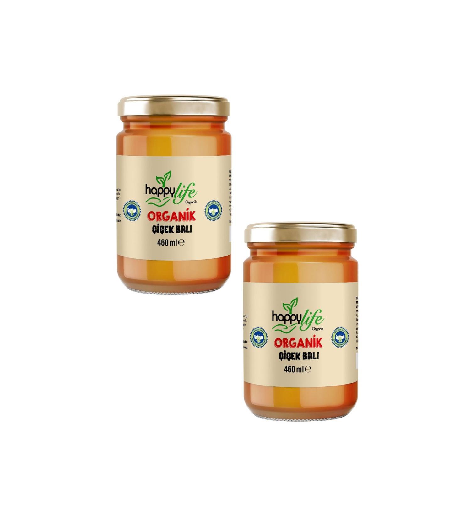 Happy Life Organic Yayla Flower Honey 460 gr X 2 Pieces