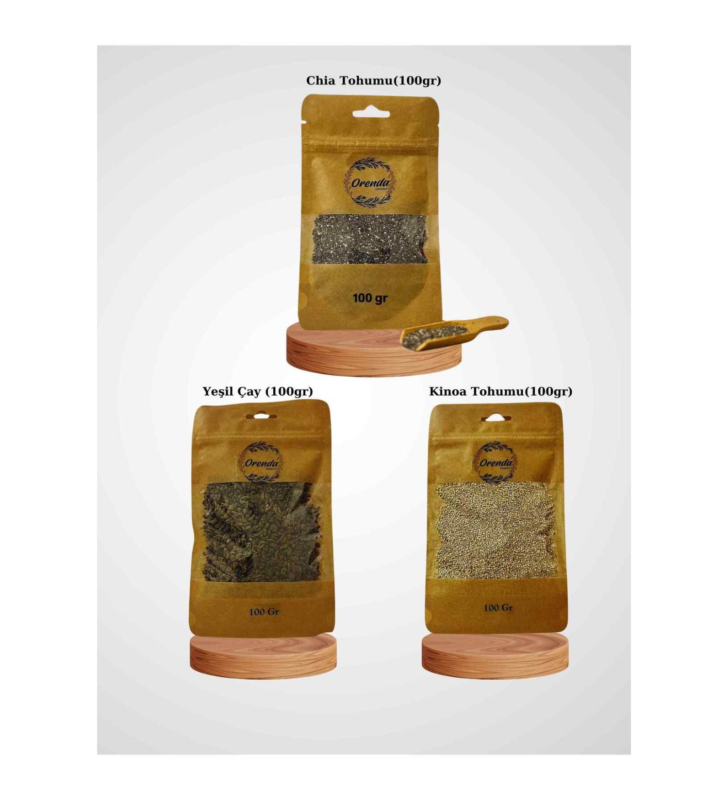 Orenda Chia Seed (100gr) - Quinoa Seed (100gr) - Green Tea Buds (100gr) - Opportunity Package