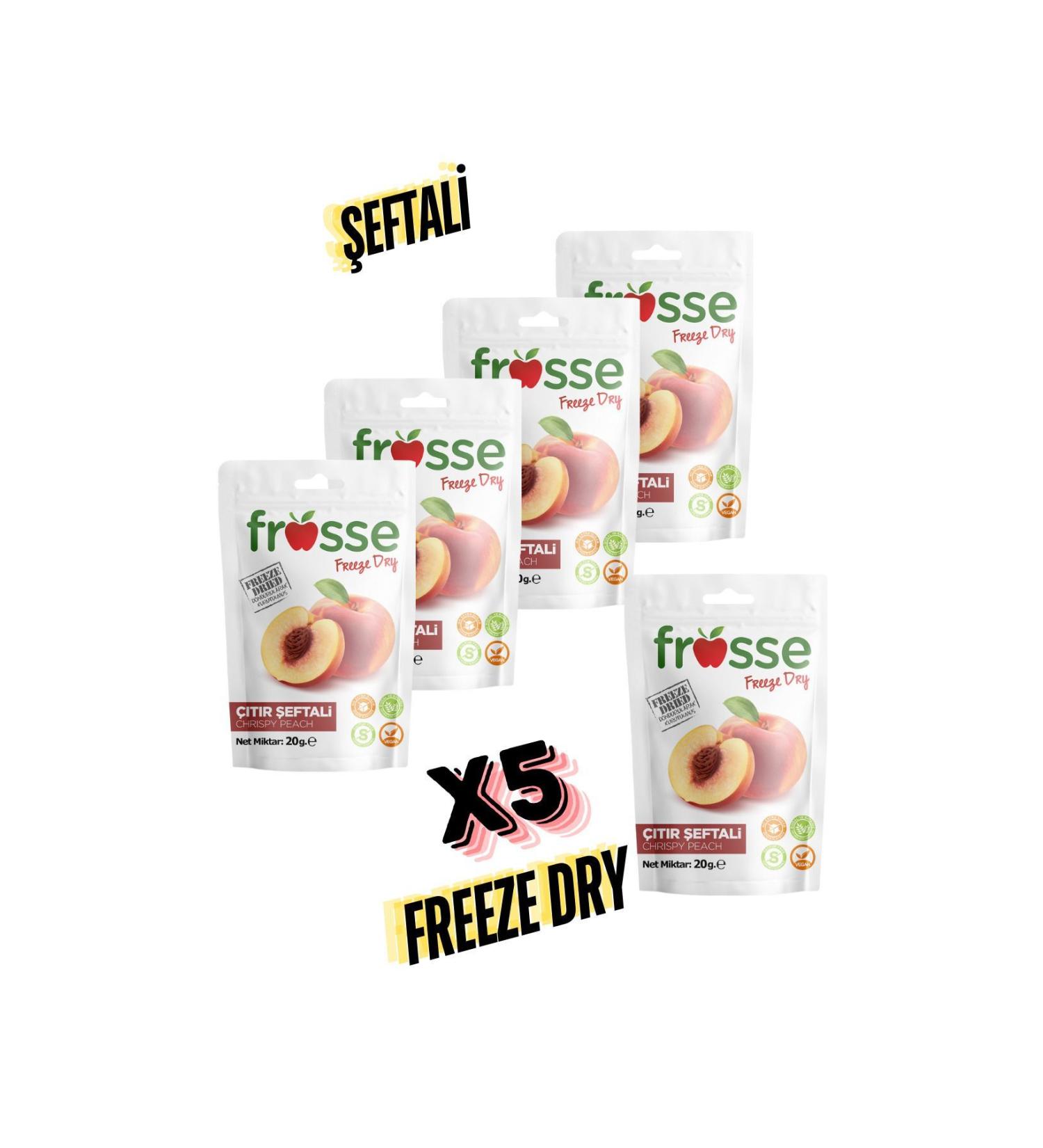frosse Peach Crisp Freeze Dried 5-pack Peach Chips