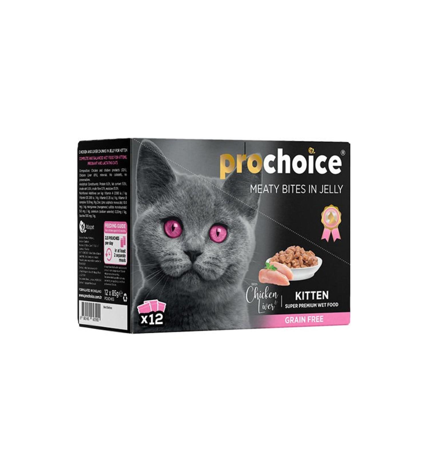 Pro Choice Pro Choice Chicken and Liver Family Pack Kitten Canned Cat Food 12 Pieces 85 Gr - Petshopundan