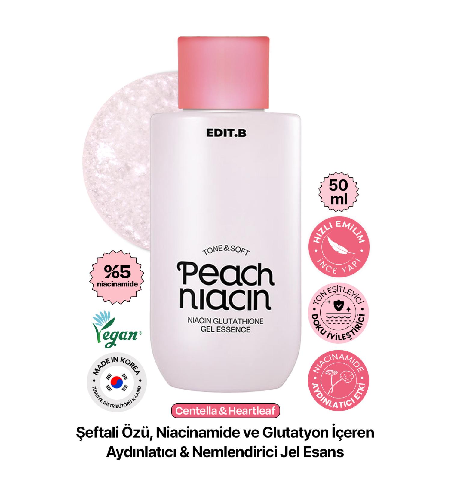 EDITB Brightening Gel Essence with Niacinamide and Glutathione Edit.b Peach Niacin Glutathione Gel