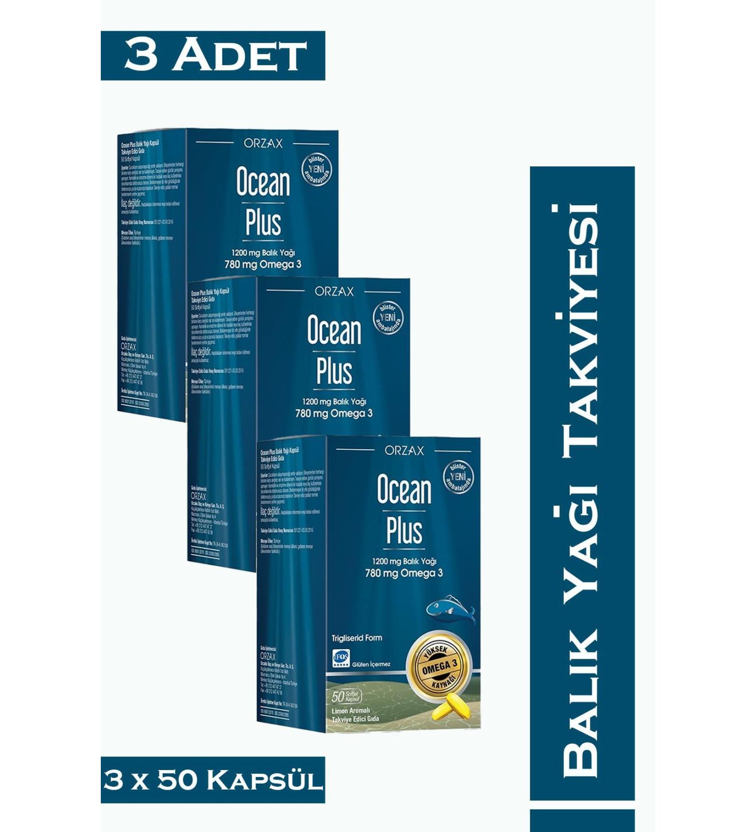 Orzax Ocean Plus 1200 mg 50 Capsules 3 Pieces