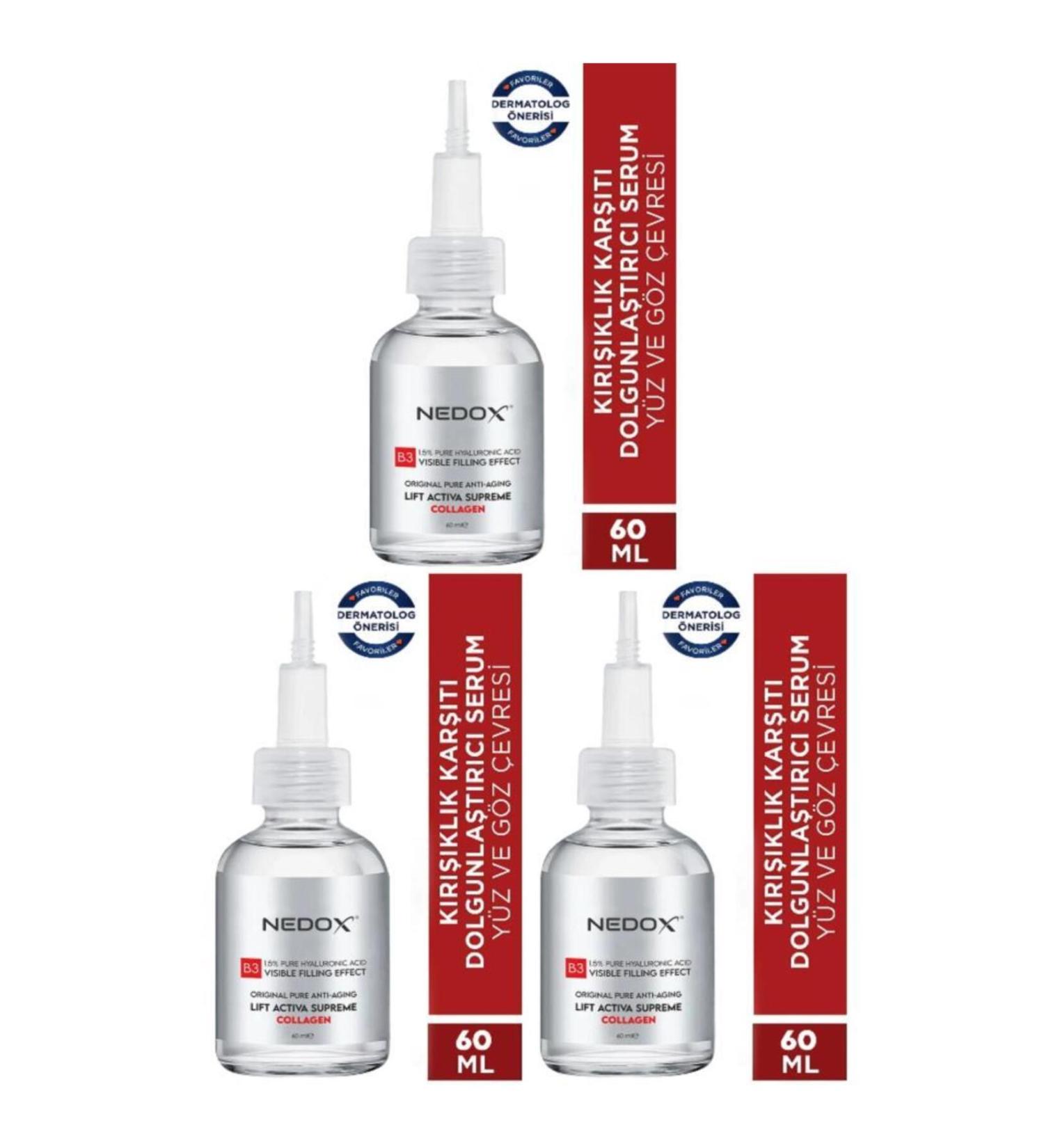 NEDOX 3 Pieces Anti-Wrinkle Plumping Botox B3 Collagen Serum 60 ml Fine Line Sagging