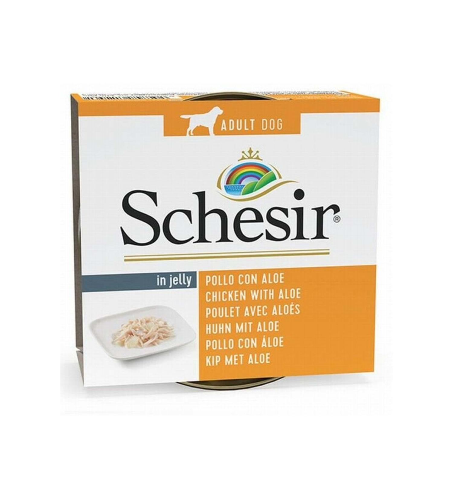 Schesir Chicken and Aloe Vera Jelly Adult Dog Canned Food 150 gr