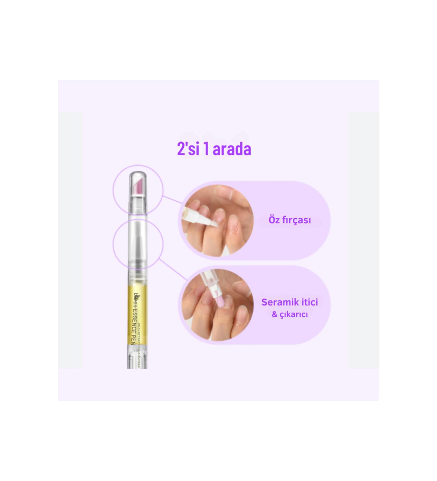 baren BAREN Ceramic Pusher Dual Action 2 in 1 Nail and Cuticle Oil Pen 2ml - Buy Online on GoSupps.com