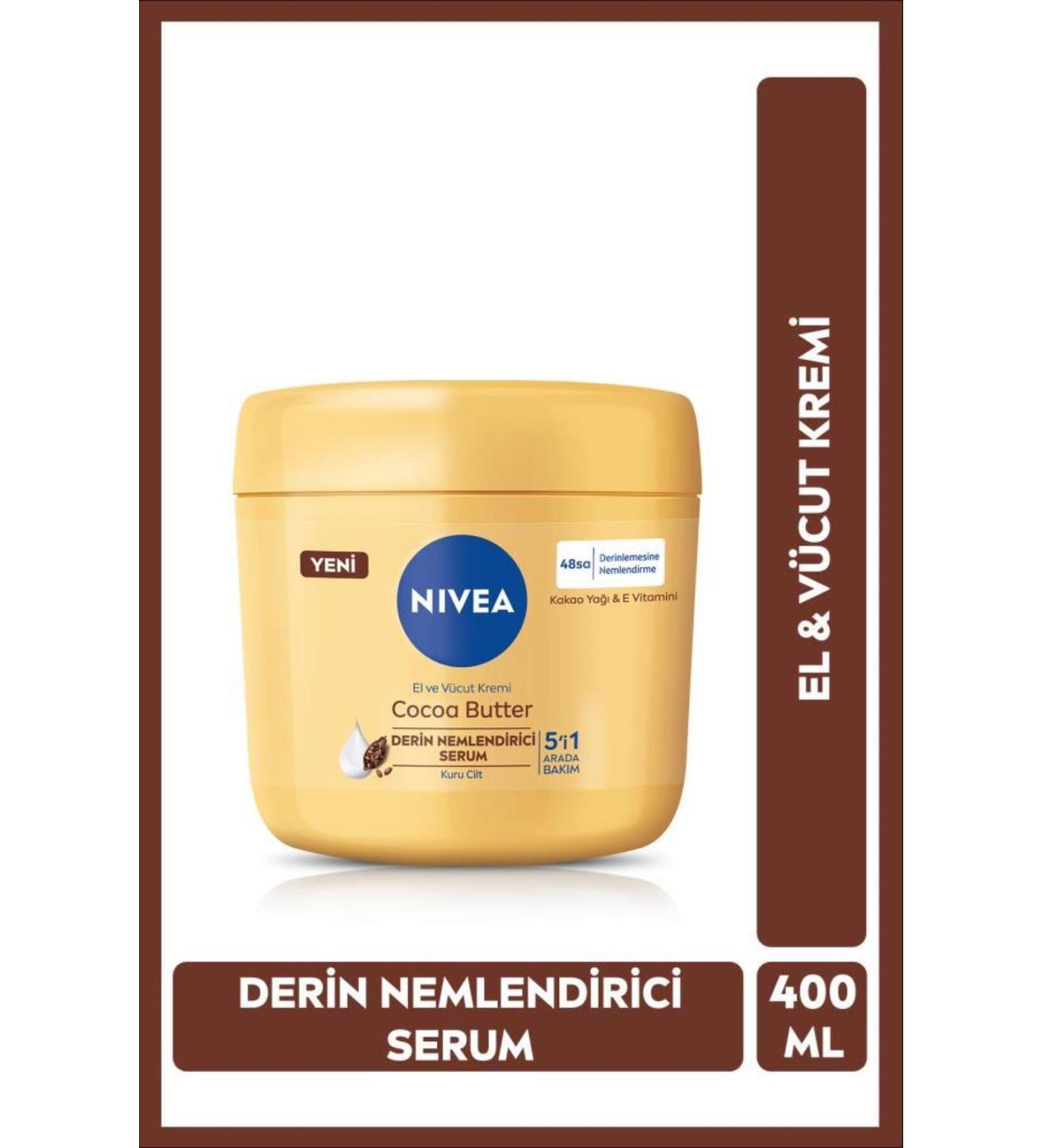 NIVEA Cocoa Butter Hand and Body Care Cream 400ml 48 Hour Moisturizing Serum Vitamin E Cocoa Butter - Buy Online on GoSupps.com
