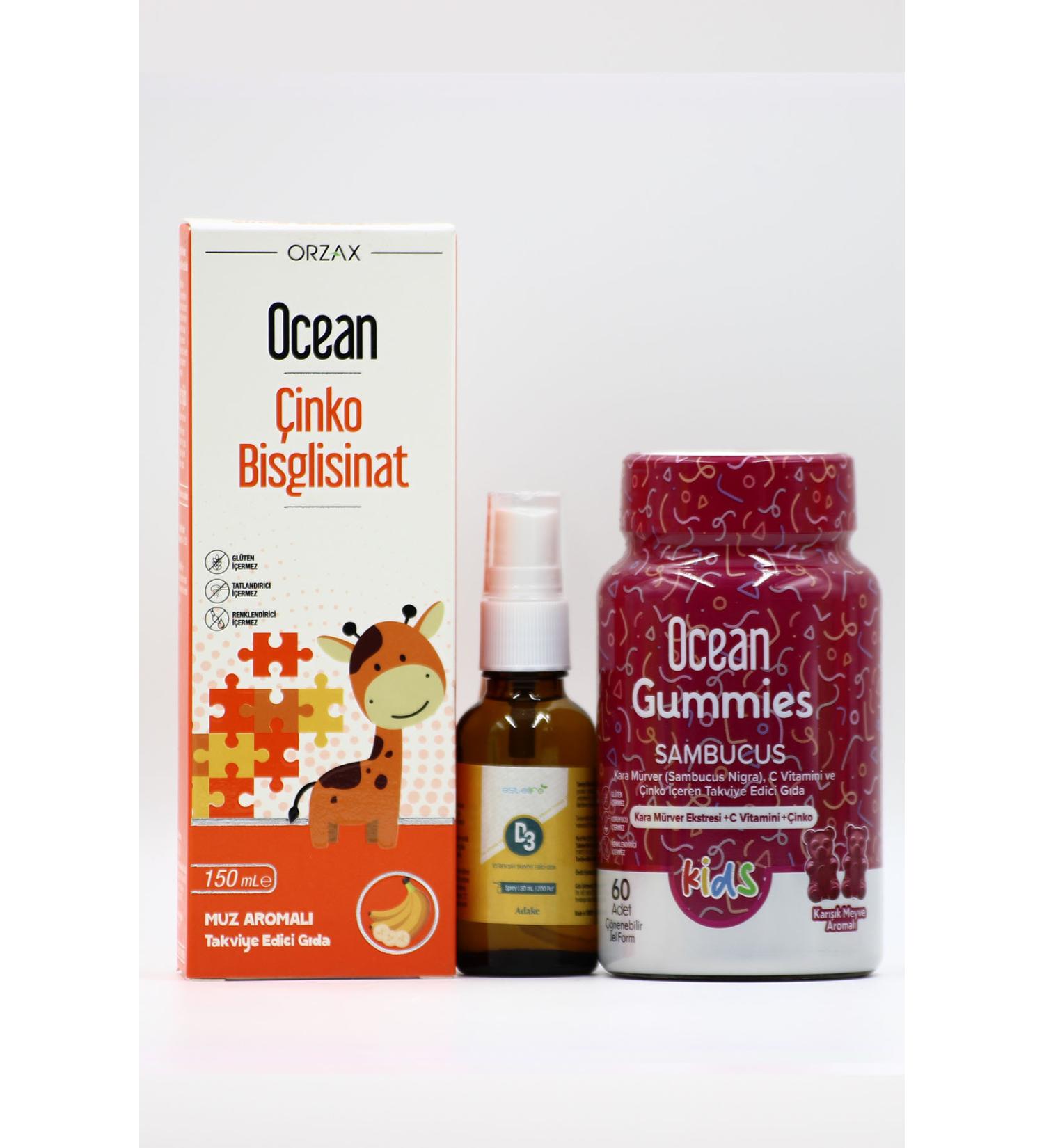 Ocean Immune Strengthening Set for Kids: Ocean Sambucus Gummies Estellife D3 & Ocean Zinc - Buy Online on GoSupps.com