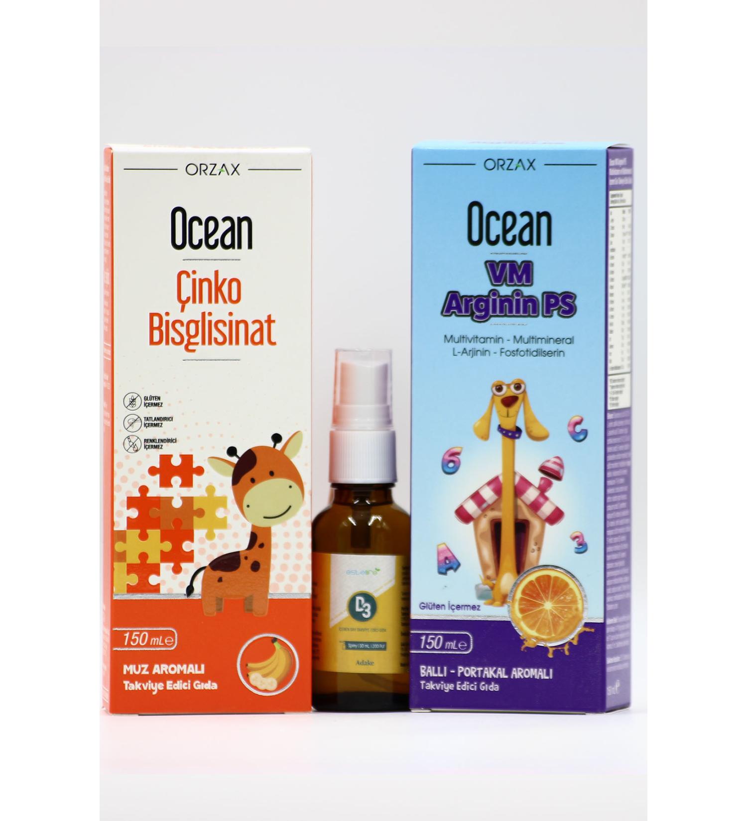 Ocean Immunity and Development Support Set for Children: Ocean VM Arginine PS Estellife D3 & Ocean Zinc - Buy Online on GoSupps.com
