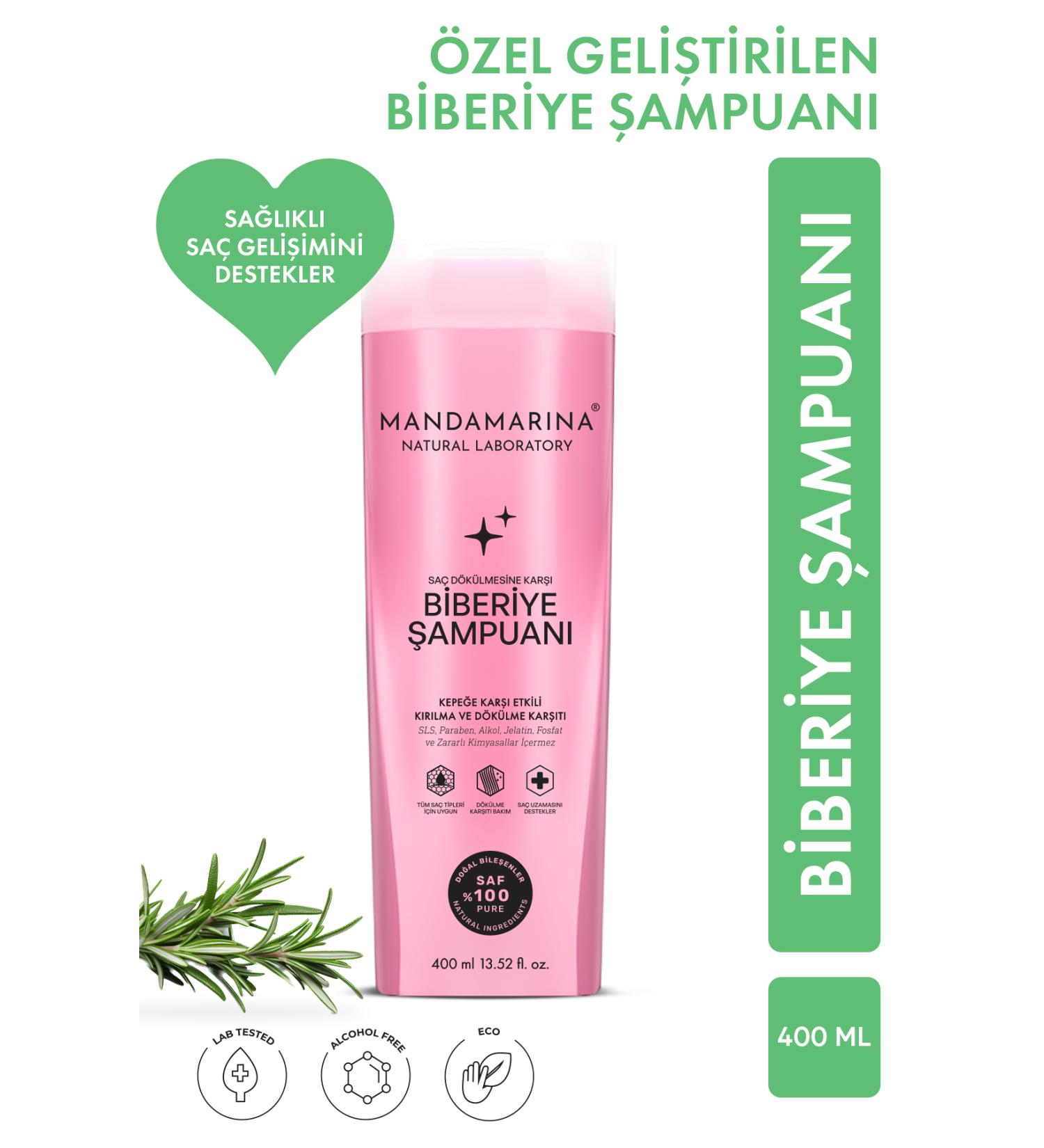 Mandamarina Rosemary Shampoo Anti-Hair Loss and Helps Fast Growth Large Size 400 ml - Buy Online on GoSupps.com