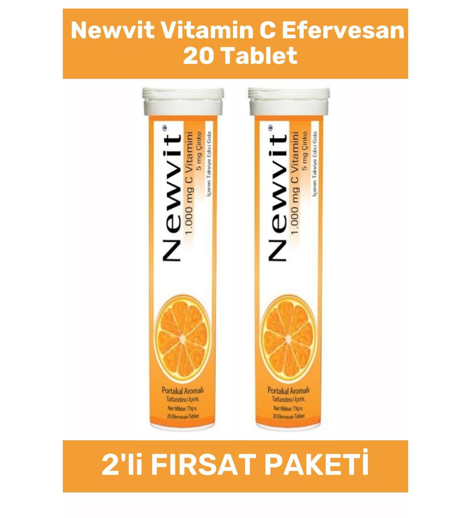 Newvit Vitamin C Effervescent 20 Tablets - 2 Pieces