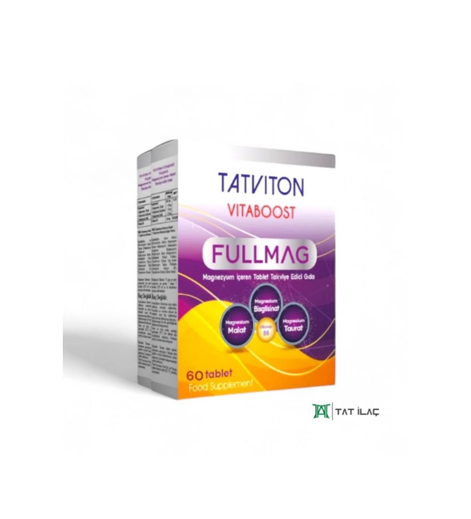 TATVITON VITABOOST FULLMAG 60 Tablets Magnesium Taurate Bisglycinate Malate And B6