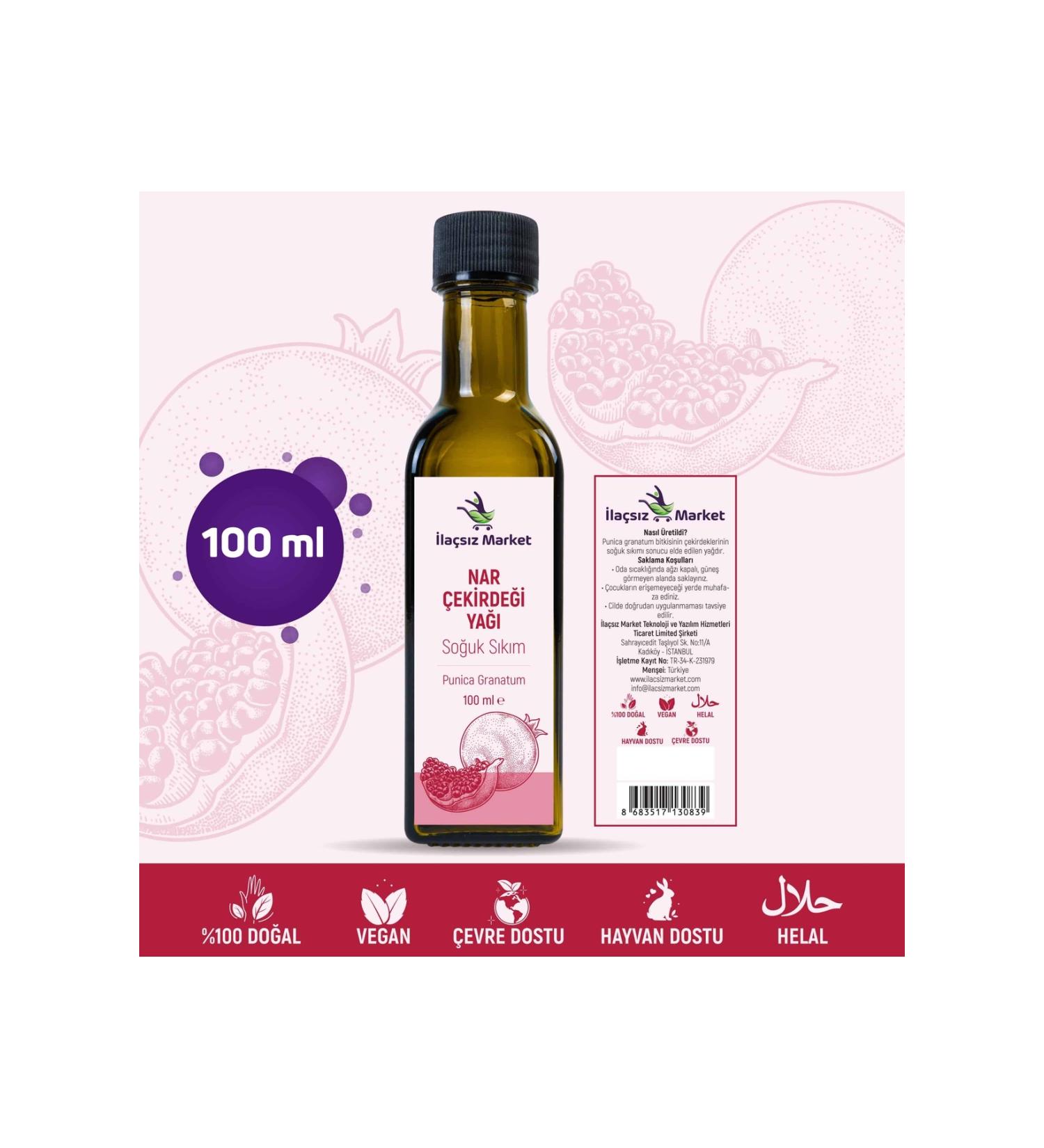 Drug-Free Market Pomegranate Seed Oil / 100 Ml