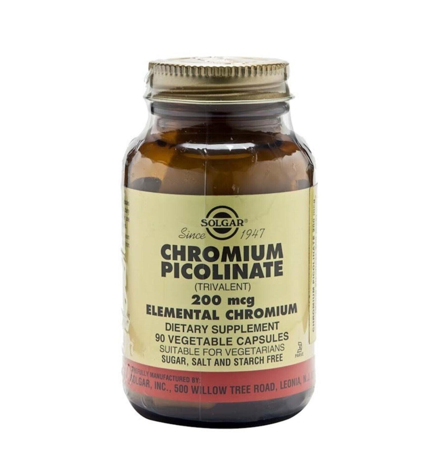 Solgar Chromium Picolinate 200 Mcg 90 Capsules 033984008663