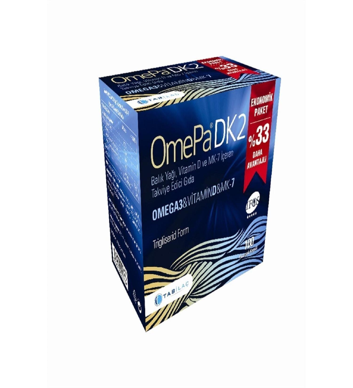 Omepa Dk2 Omega 3 & Vitamin D & Menaq7 100 Softgels