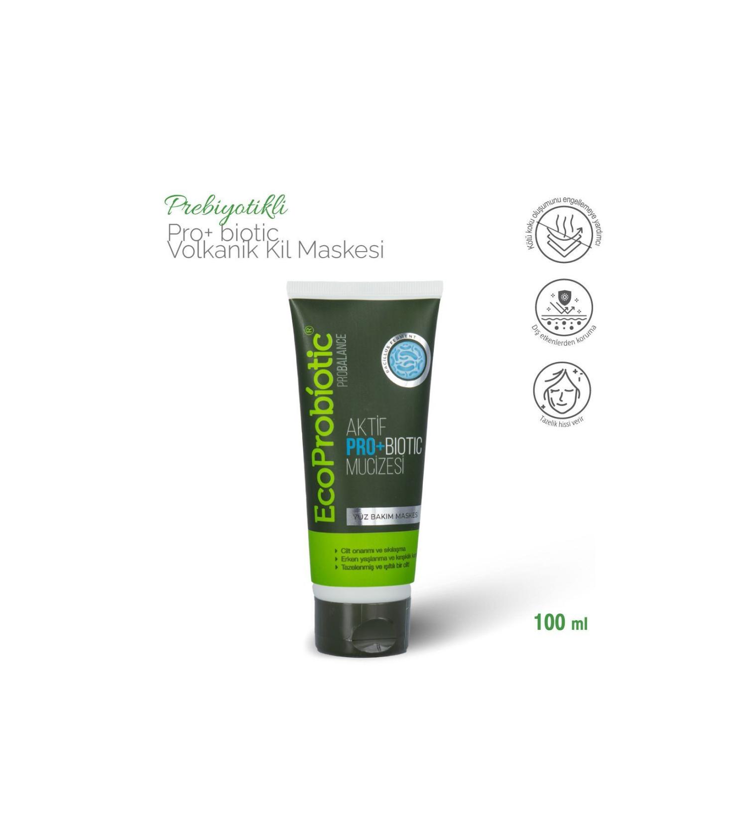 EcoProbiotic Miracle Pro Volcanic Clay Mask Pore Tightening Effect 100 ml - Buy Online on GoSupps.com