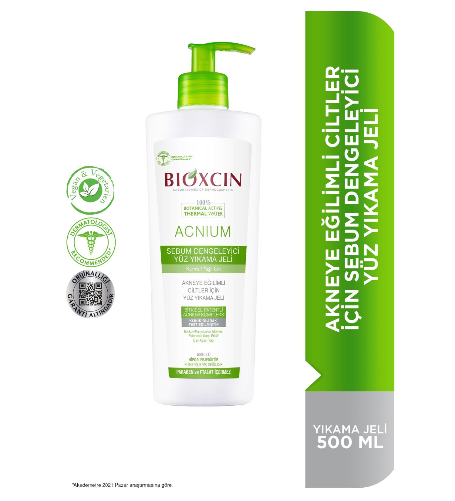 Bioxcin Acnium Sebum Balancing Face Wash Gel 500 ml - Buy Online on GoSupps.com