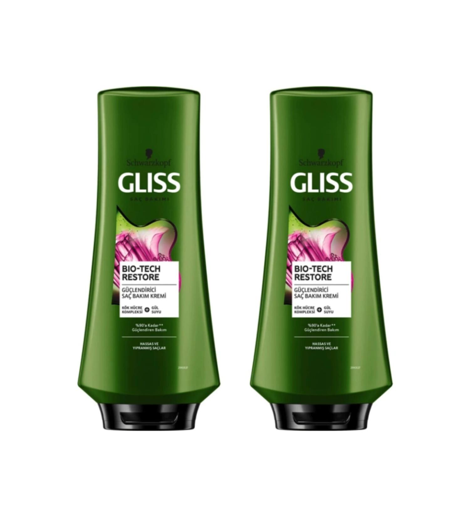 Schwarzkopf Gliss Bio-tech Restore Strengthening Hair Care Conditioner 360ml 2-pack - Buy Online on GoSupps.com