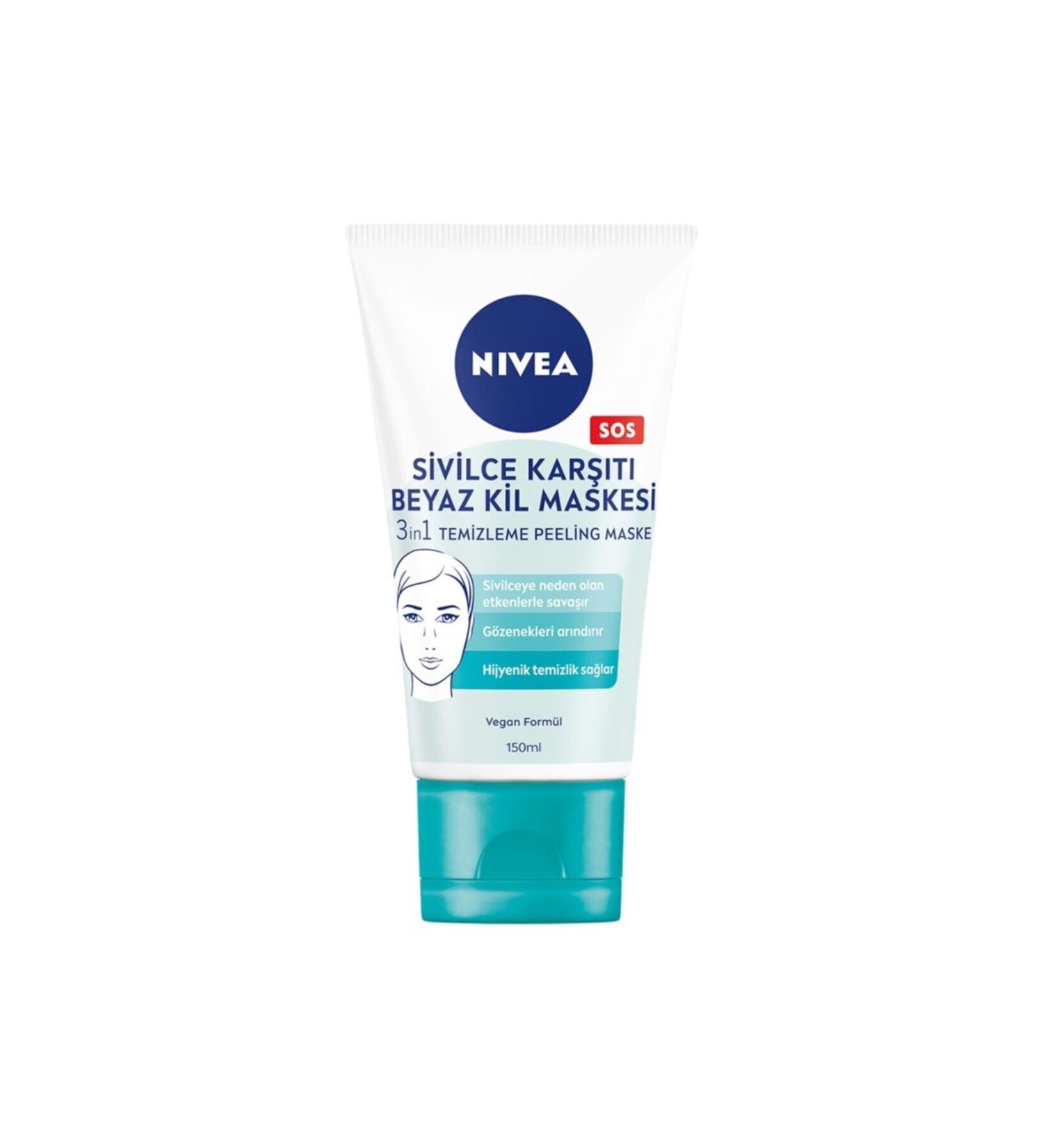 NIVEA Anti-Acne 3 in 1 White Clay Mask 150 ml - Buy Online on GoSupps.com