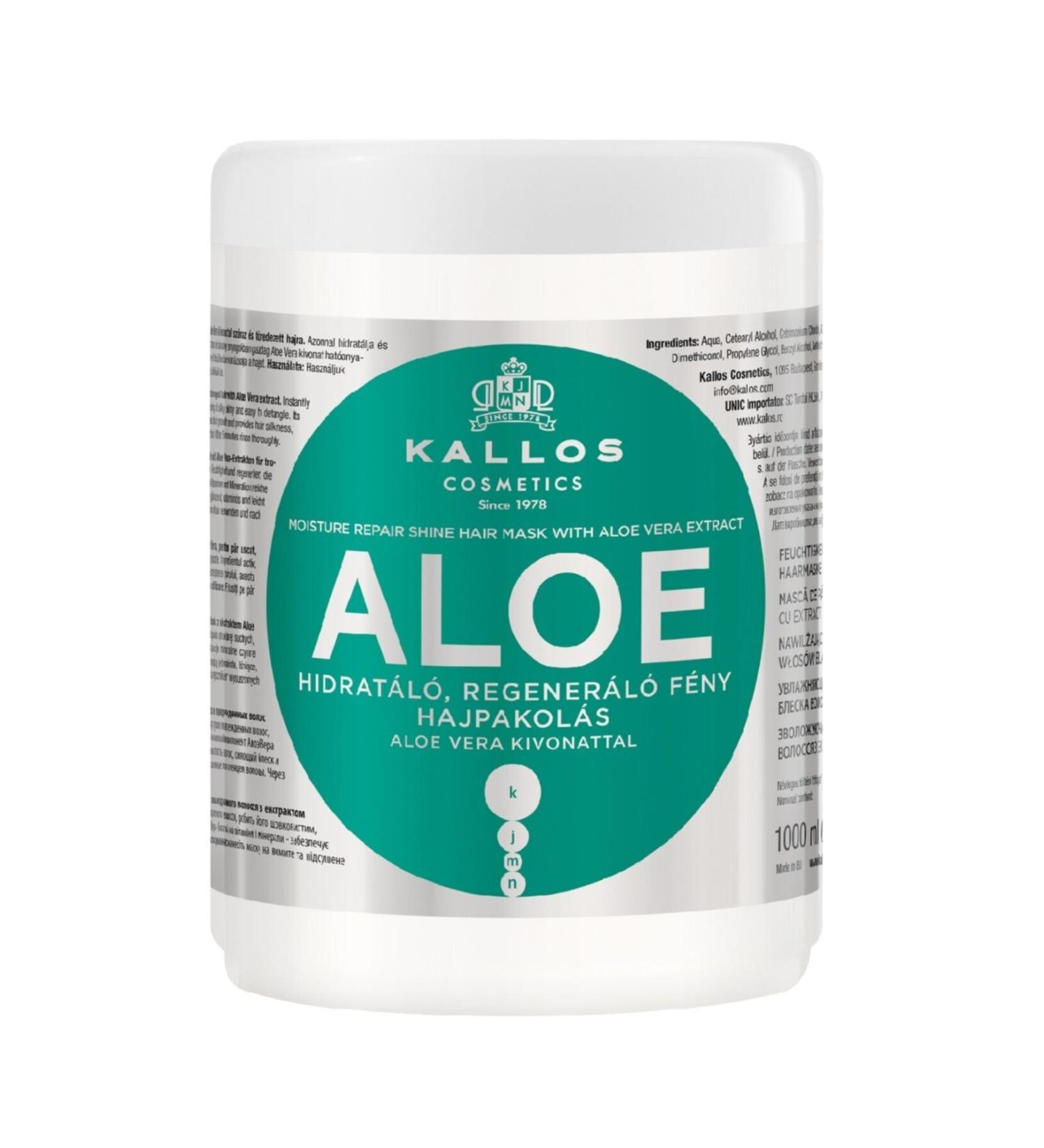 Kallos Cosmetics Aloe Vera Extract 1000 ml Moisture Therapy and Shine Hair Care Mask