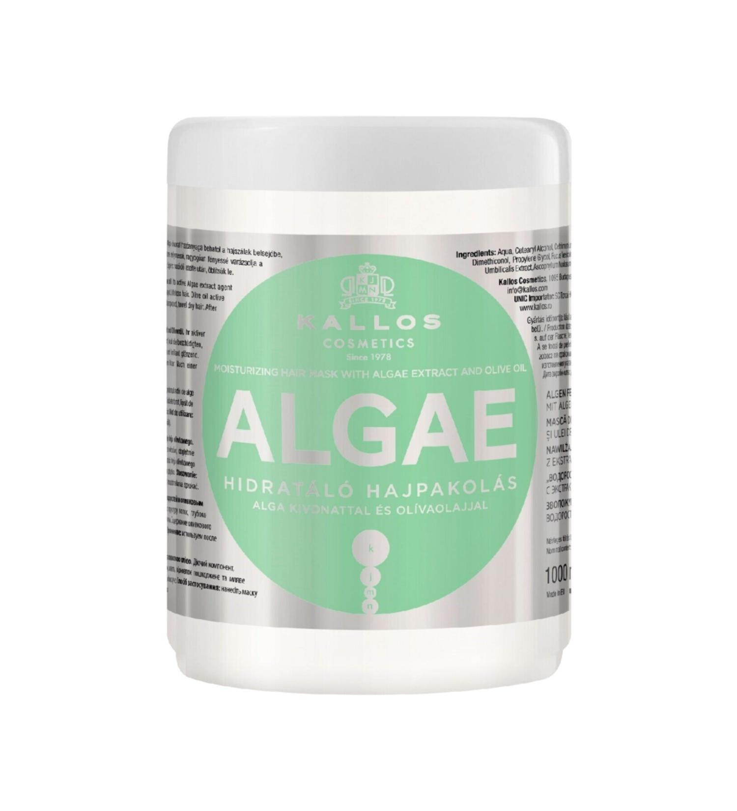 Kallos Cosmetics Algae 1000ml Moisturizing Hair Care Mask with Algae Extract and Olive Oil