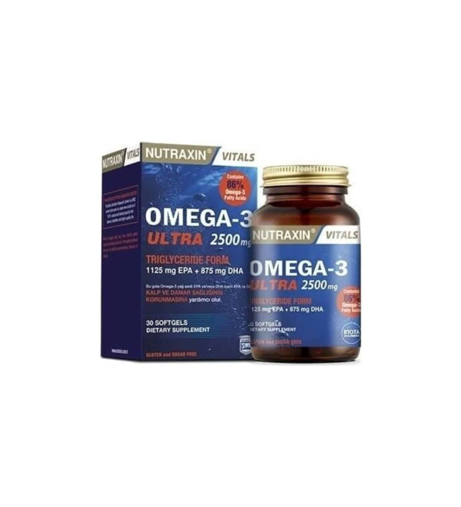 Nutraxin Omega-3 Ultra 2500 Mg 30 Softgels