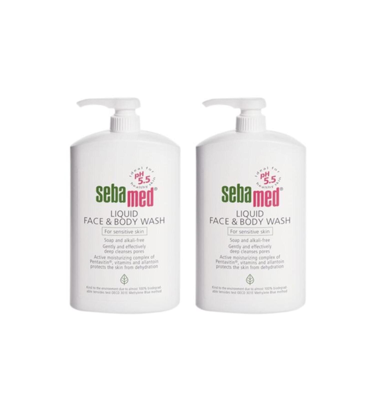 Sebamed Liquid Face and Body Cleansing Gel 1000 Ml 2 Pieces