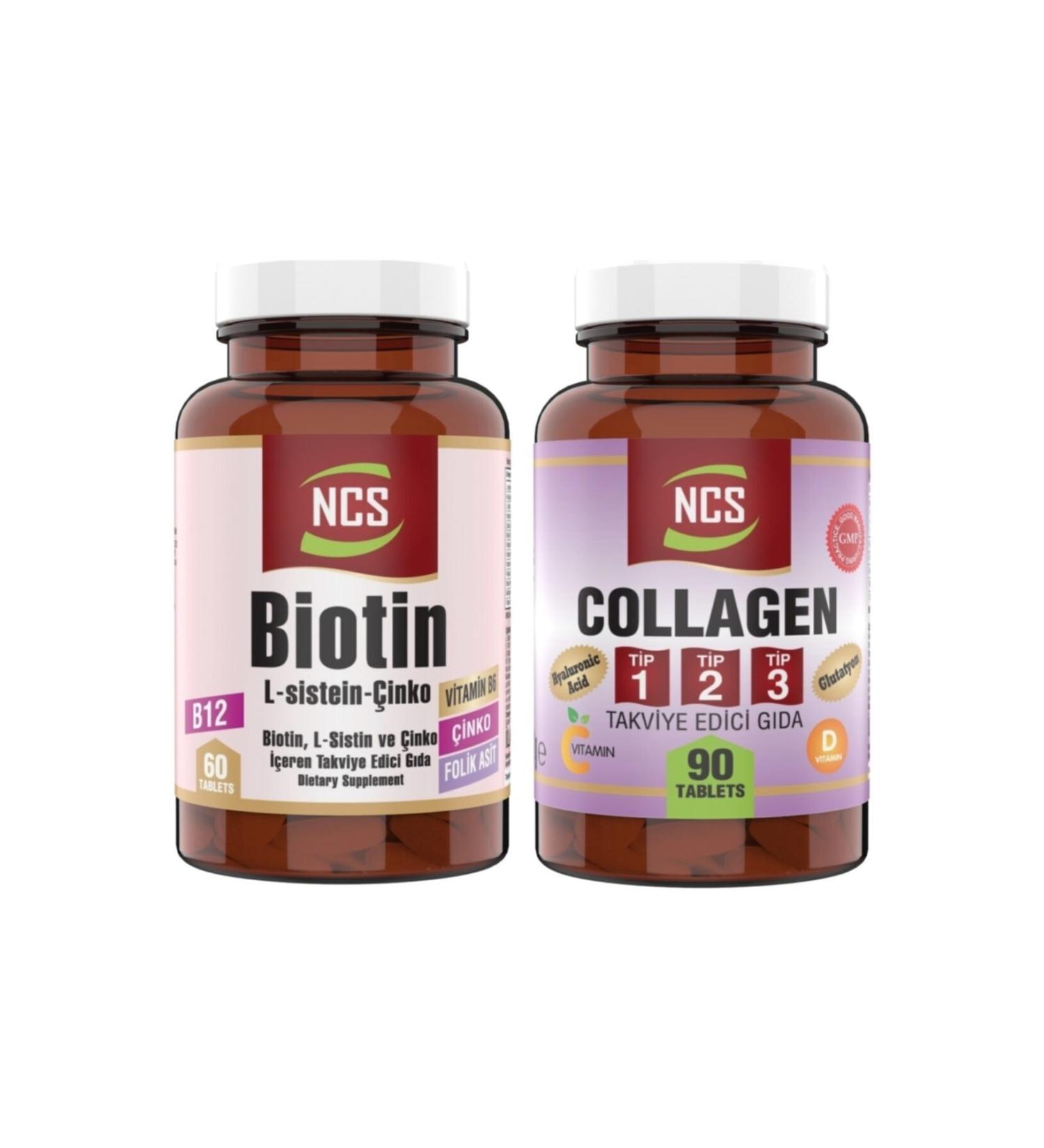 Ncs 90 Tablets Hydrolyzed Collagen Type 1 2 3 Biotin Zinc L Cysteine 60 Tablets - Buy Online on GoSupps.com