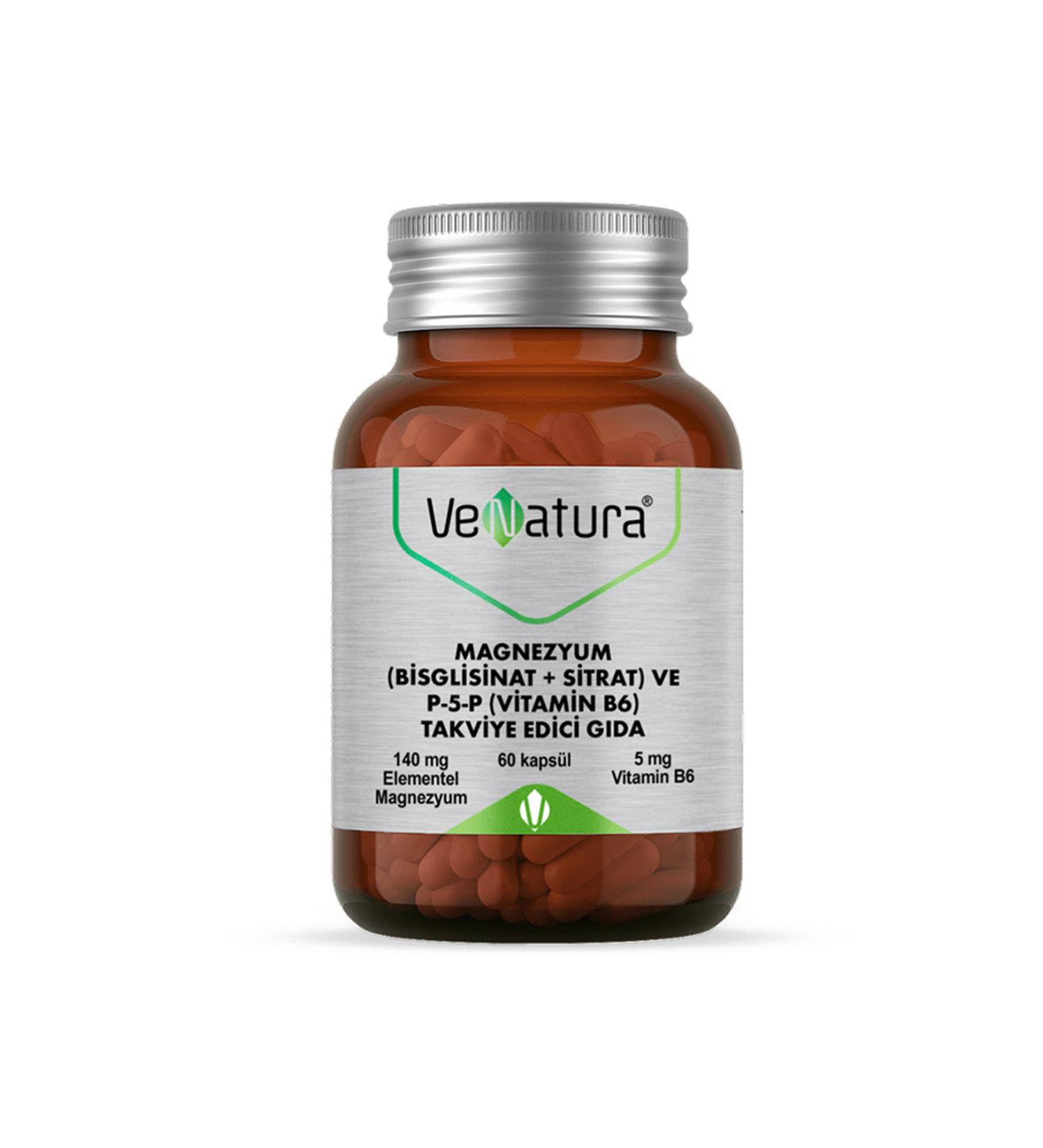 Venatura Magnesium Bisglycinate Citrate And P5p Vitamin B6 60 Capsules