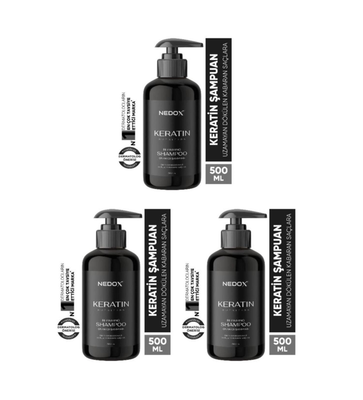 NEDOX 3 Keratin Hair Care Shampoo for Damaged Hair 500 ml