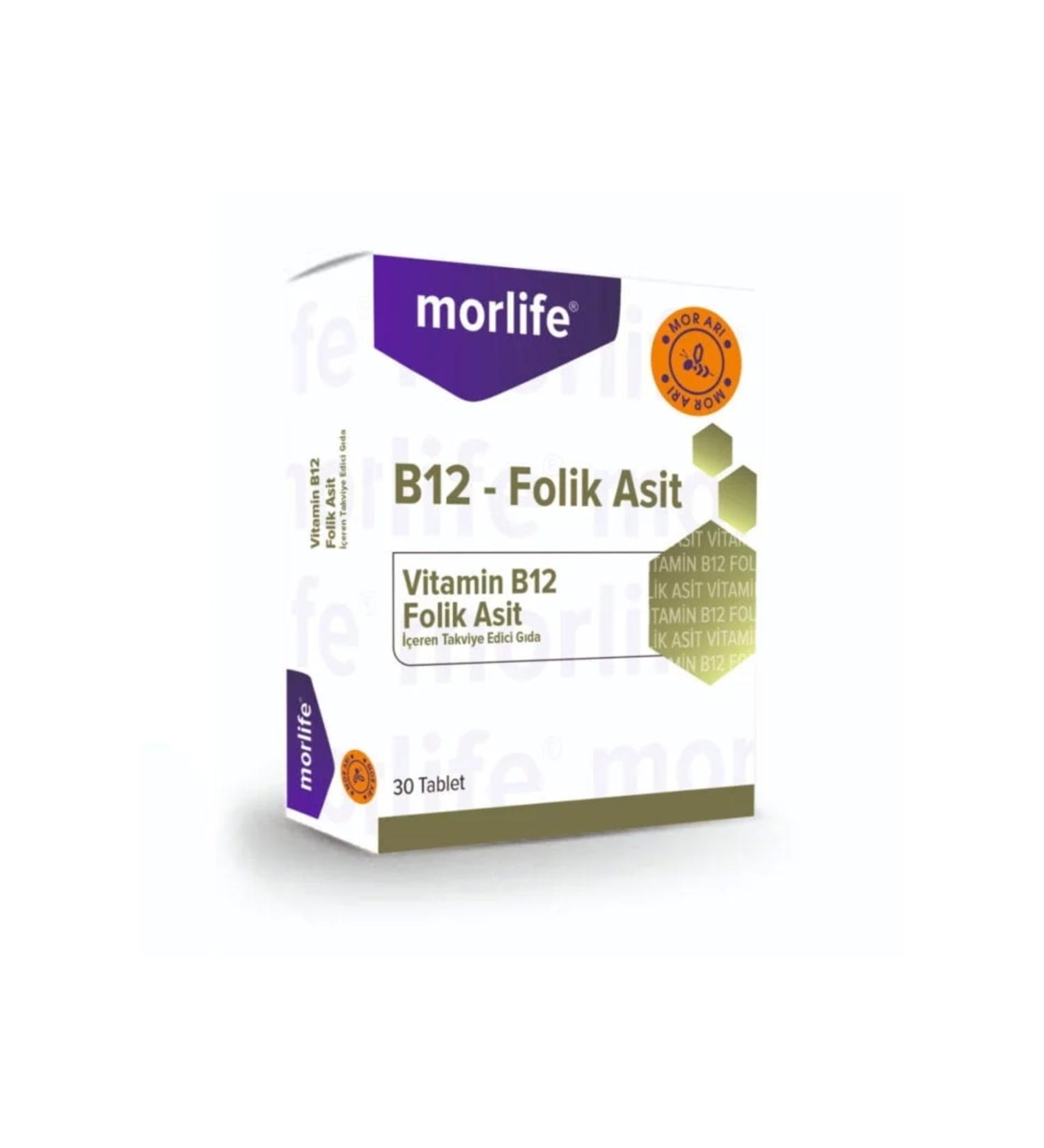 MORLIFE Methylcobalamin B12 Folic Acid 30 Chewable Tablets