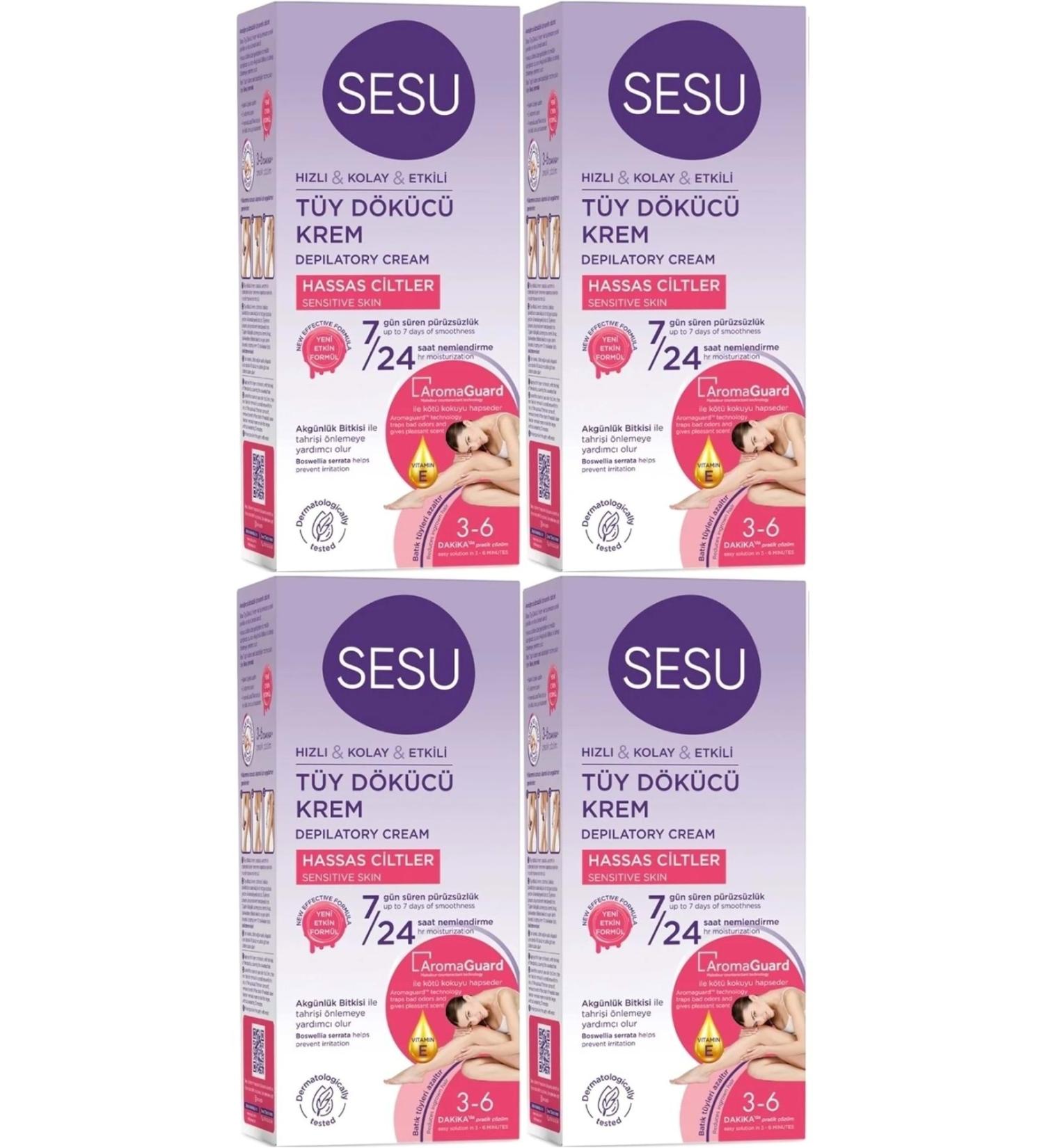 Sesu Hair Removal Cream 40ML Sensitive Skin/Sensitive (Set of 4)