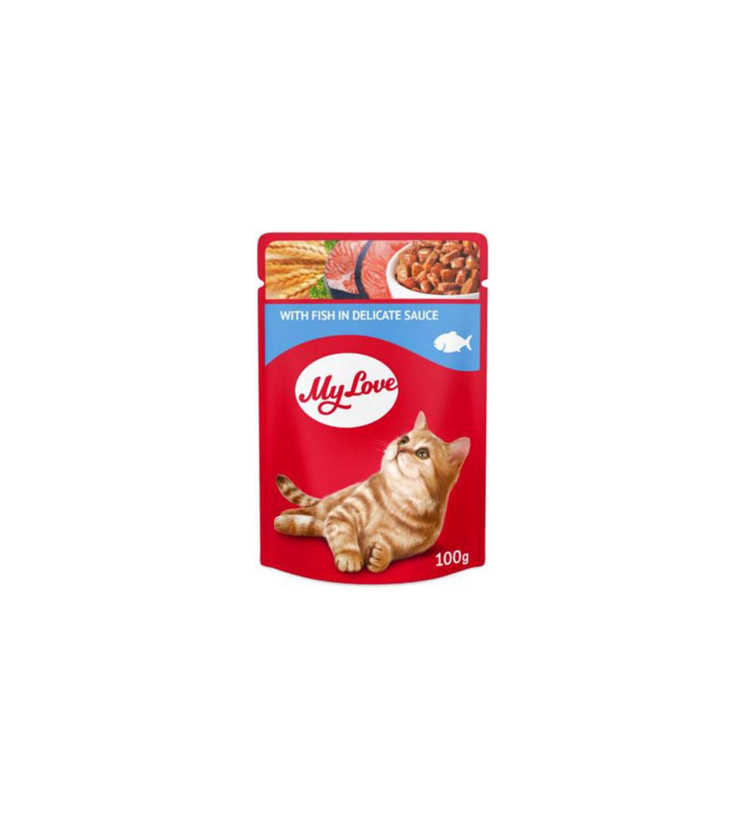 mylove My Love Fish Meat in Sauce Pouch Cat Food 100 Gr 543133