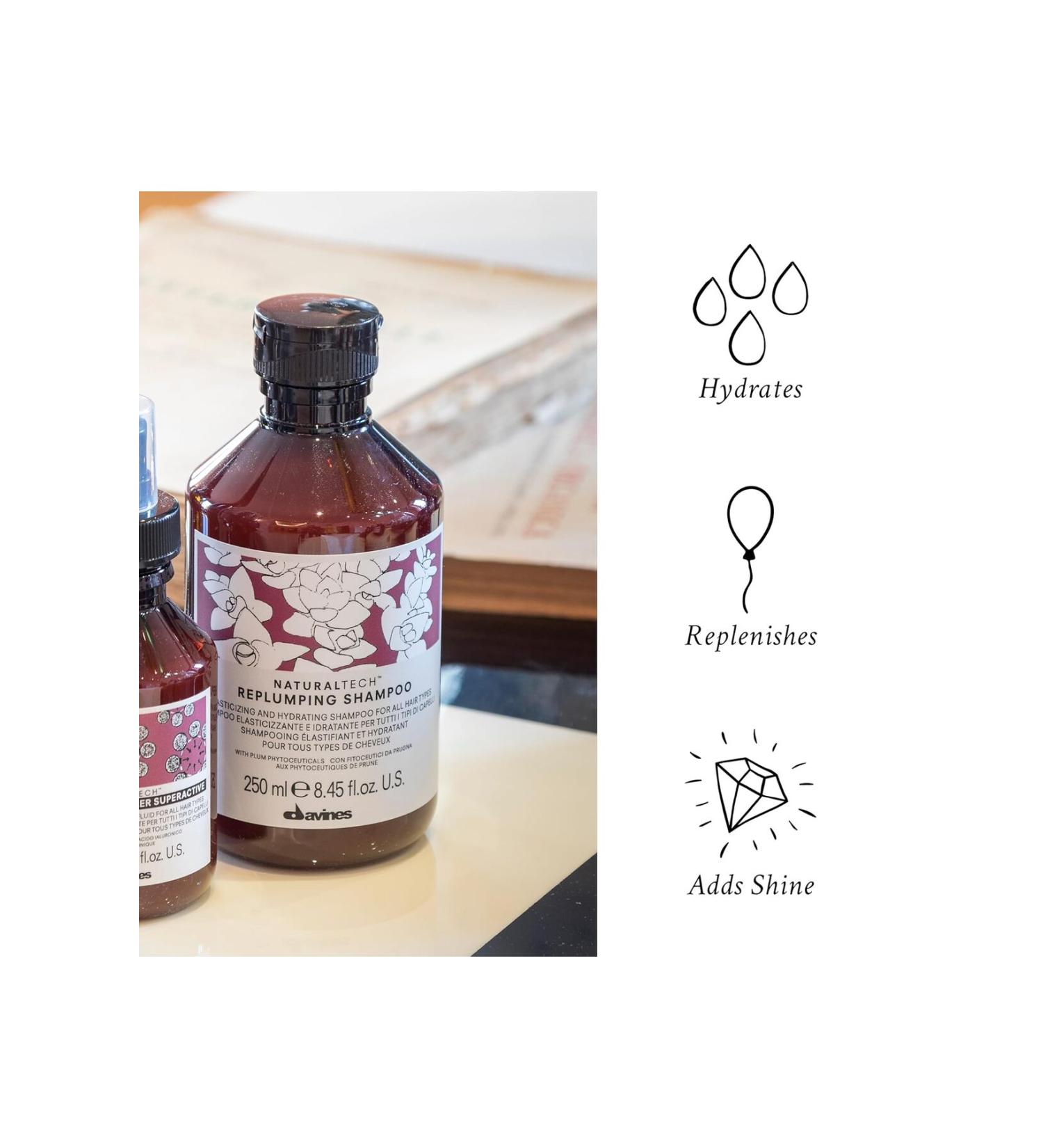 Davines REPLUMBING SHAMPOO: Elasticizing and Hydrating for All Hair Types 250 ml ECBEAUTYQ16