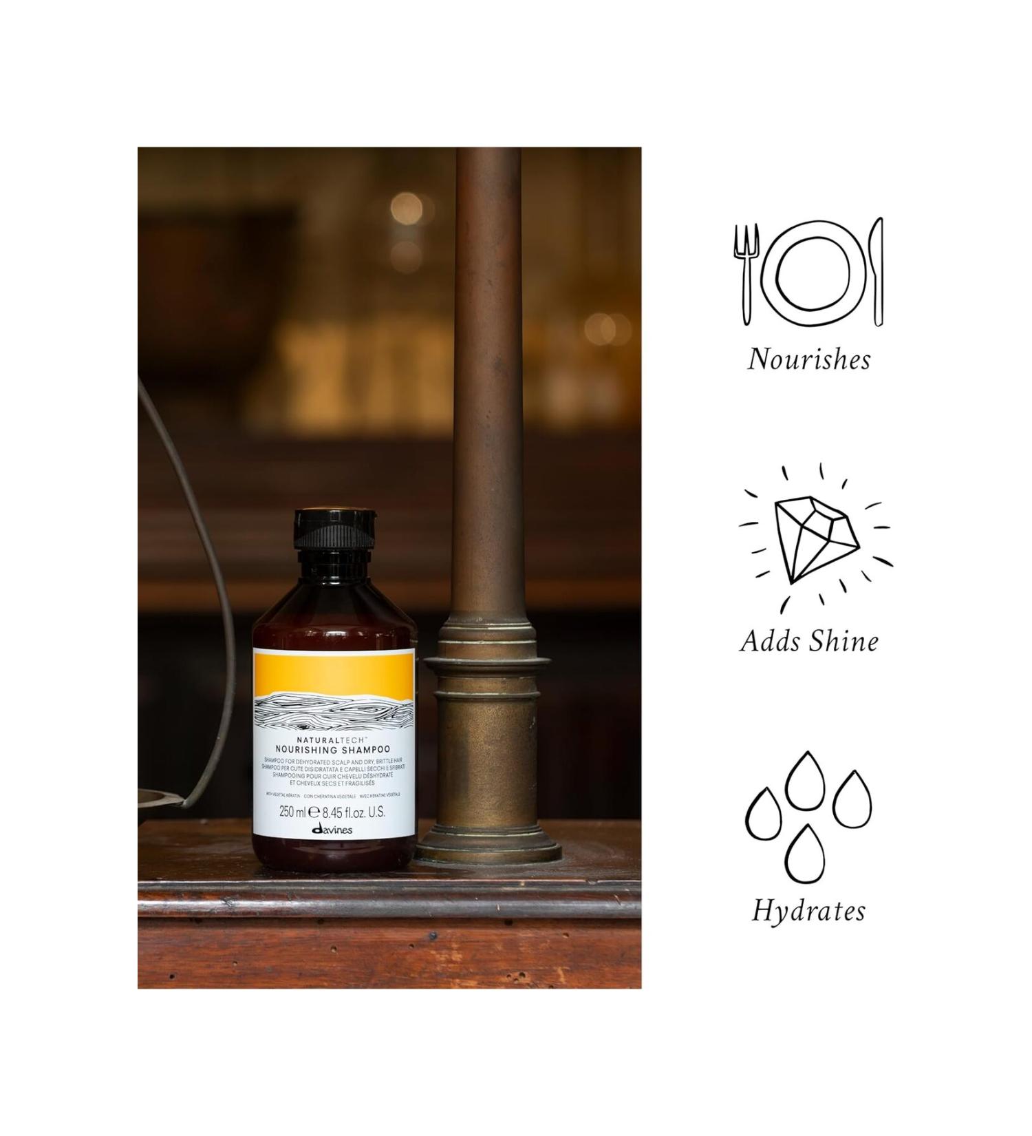 Davines NOURISHING Sulfate-Free Nourishing Shampoo for Dry and Damaged Hair 250ml BEAUTYSECRETSQ26