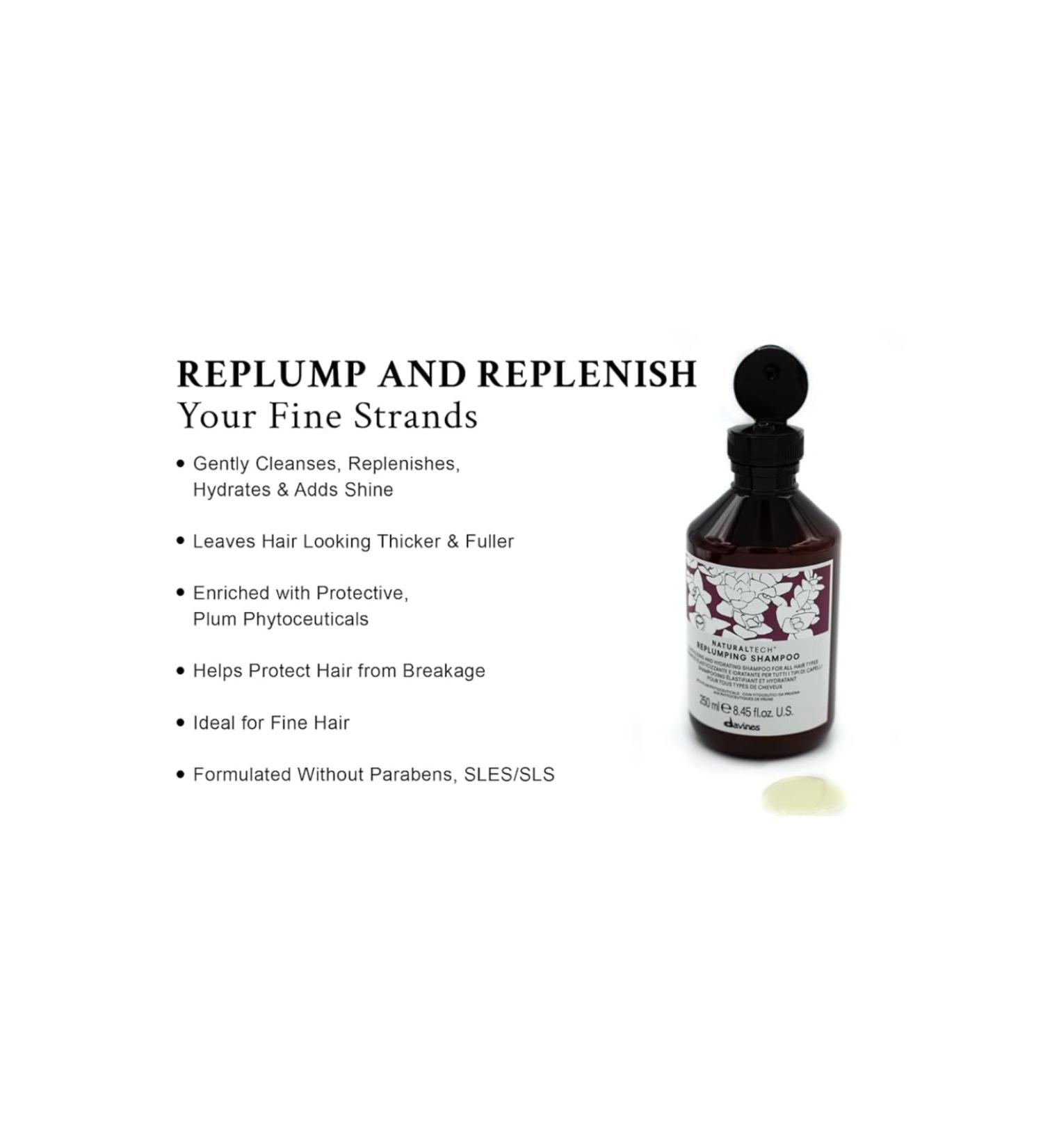 Davines REPLUMBING Sulfate-Free Moisturizing Shampoo for Fine Hair 250 ml BEAUTYSECRETSQ28