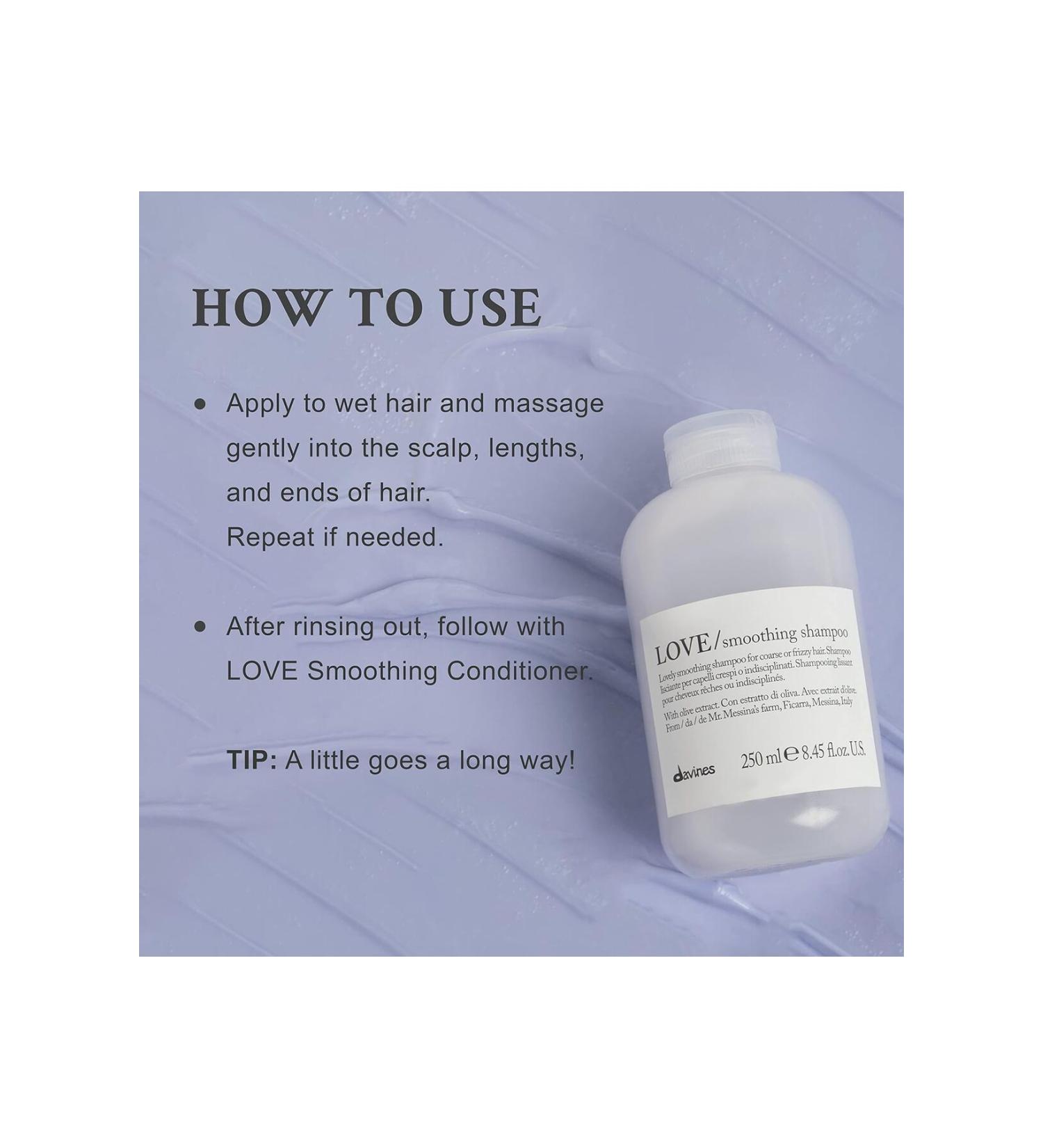 Davines Alcohol-Free Anti-Frizz Shine Shampoo:LOVE/smoothing 8.45 fl.oz. BEAUTYSECRETSQ26