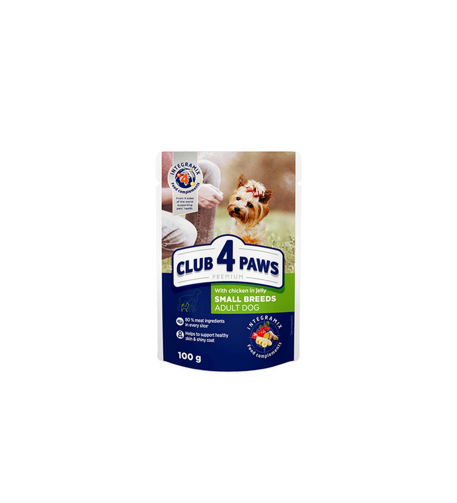 Club4Paws CHICKEN POUCH SMALL BREED ADULT DOG JELLY 100 GR X 6 PIECES 553134