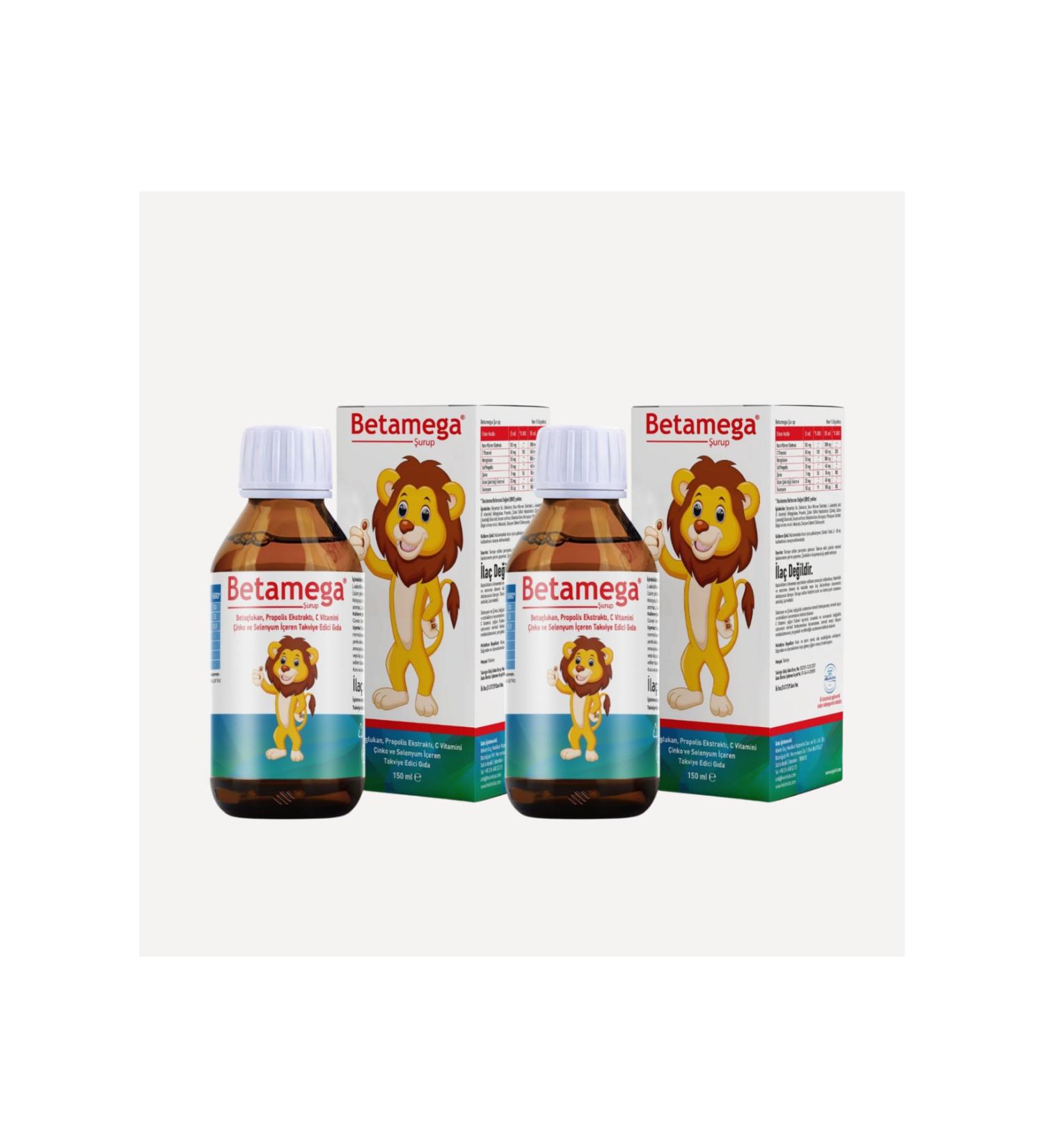 BETAMEGA Syrup 2-pack - Syrup Containing Beta-glucan Propolis Vitamin C Zinc and Selenium - 150 ml - Buy Online on GoSupps.com