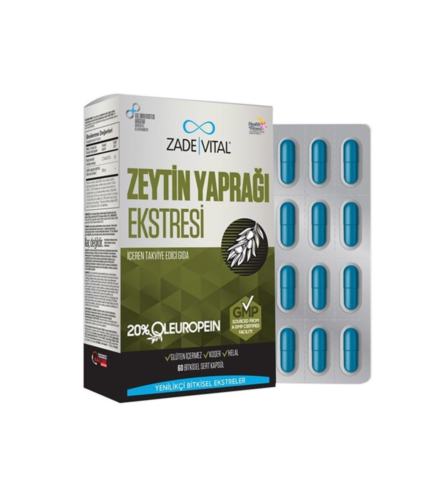 ZADEV TA Zade Vital Olive Leaf Extract Containing Supplementary Food 60 Capsules