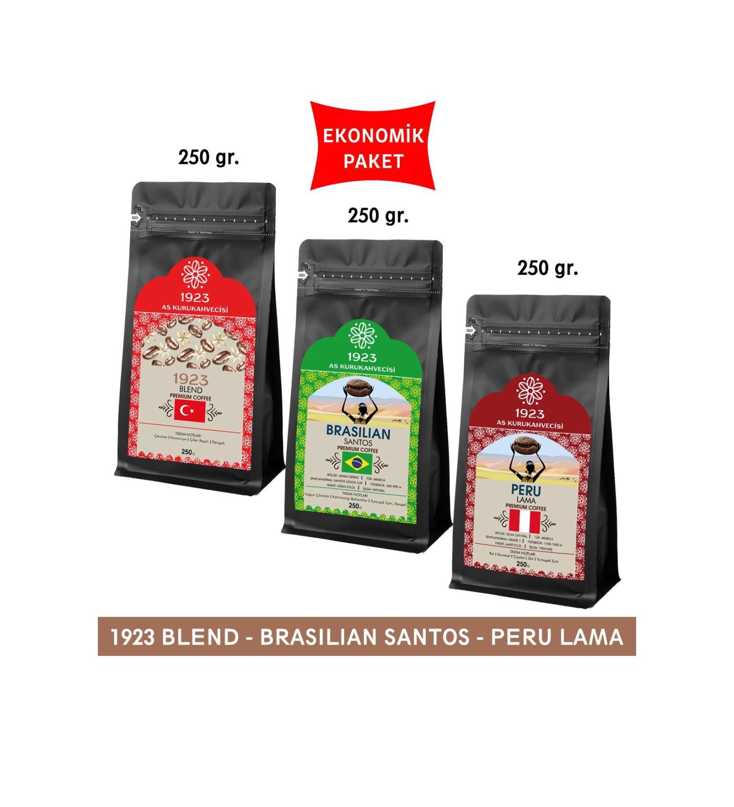 AS Kurukahvecisi 1923 Filter Coffee Set 250 Gr. (BLEND SANTOS PERU)