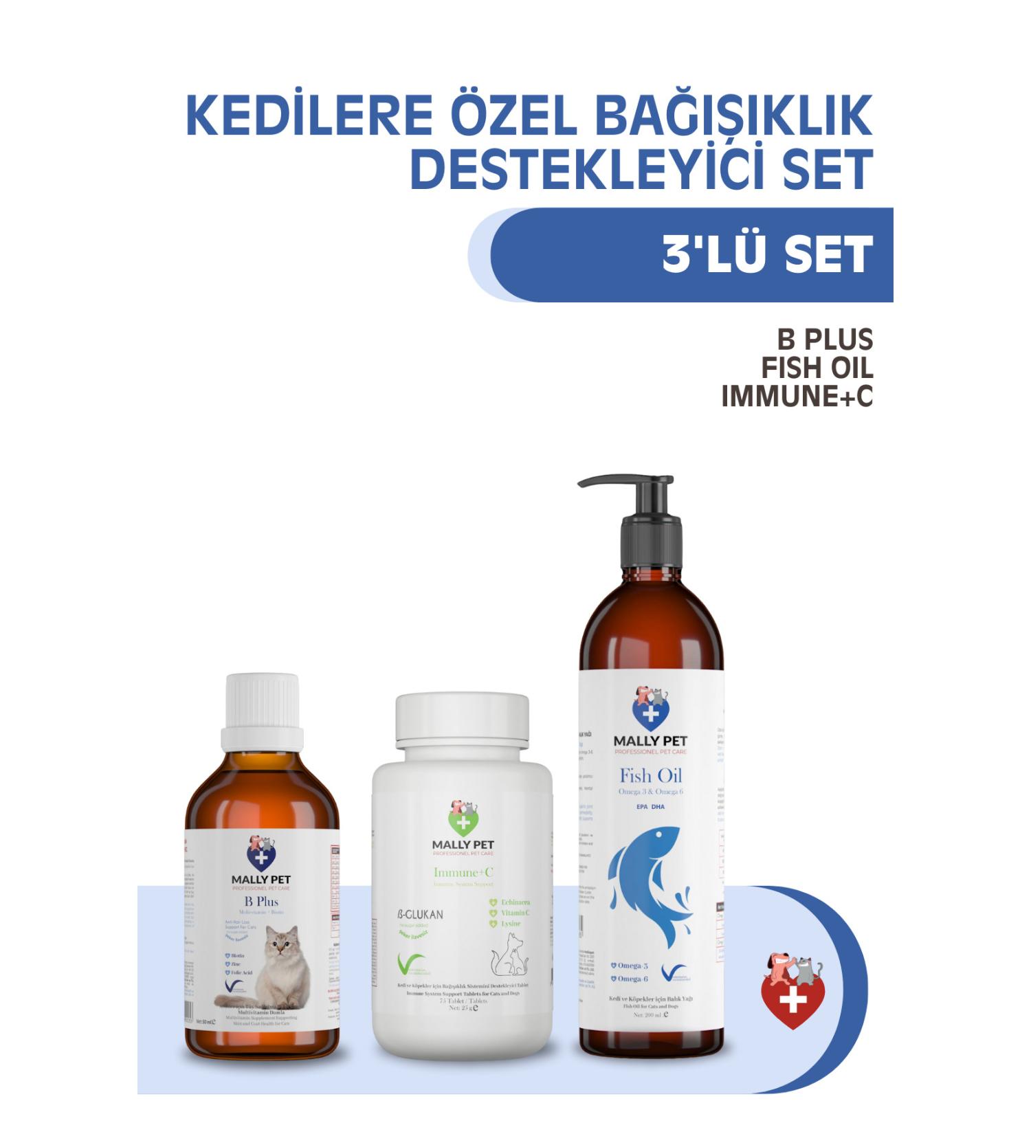 MALLY PET PROFESSIONEL PET CARE Immune Support Set for Cats (B PLUS FISH OIL IMMUNE-C) Set of 3 - Buy Online on GoSupps.com