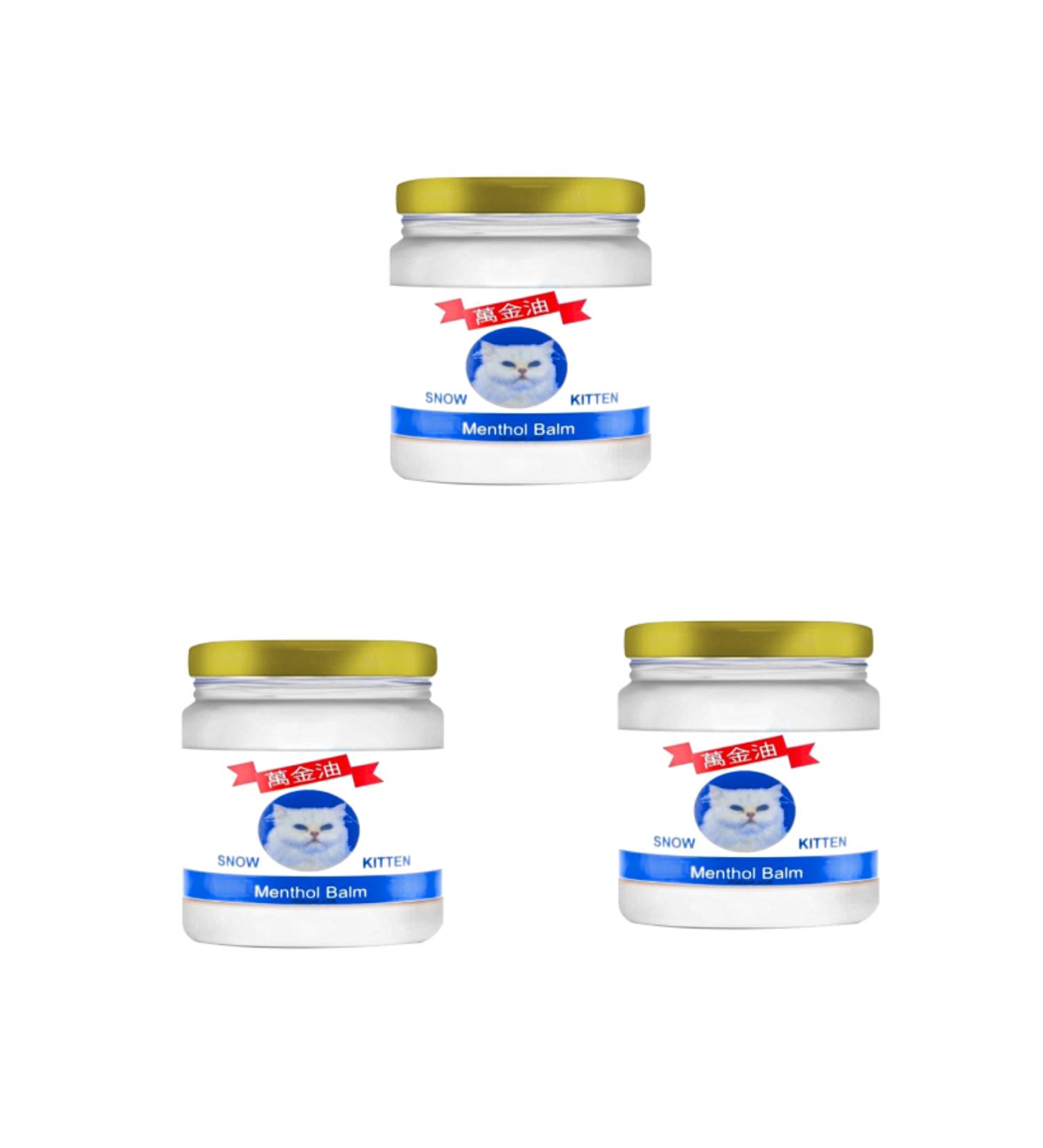 TAMNET Snow Kitten Hernia Pain Reliever Miraculous Menthol Balm Cream 50 ml X 3 pieces