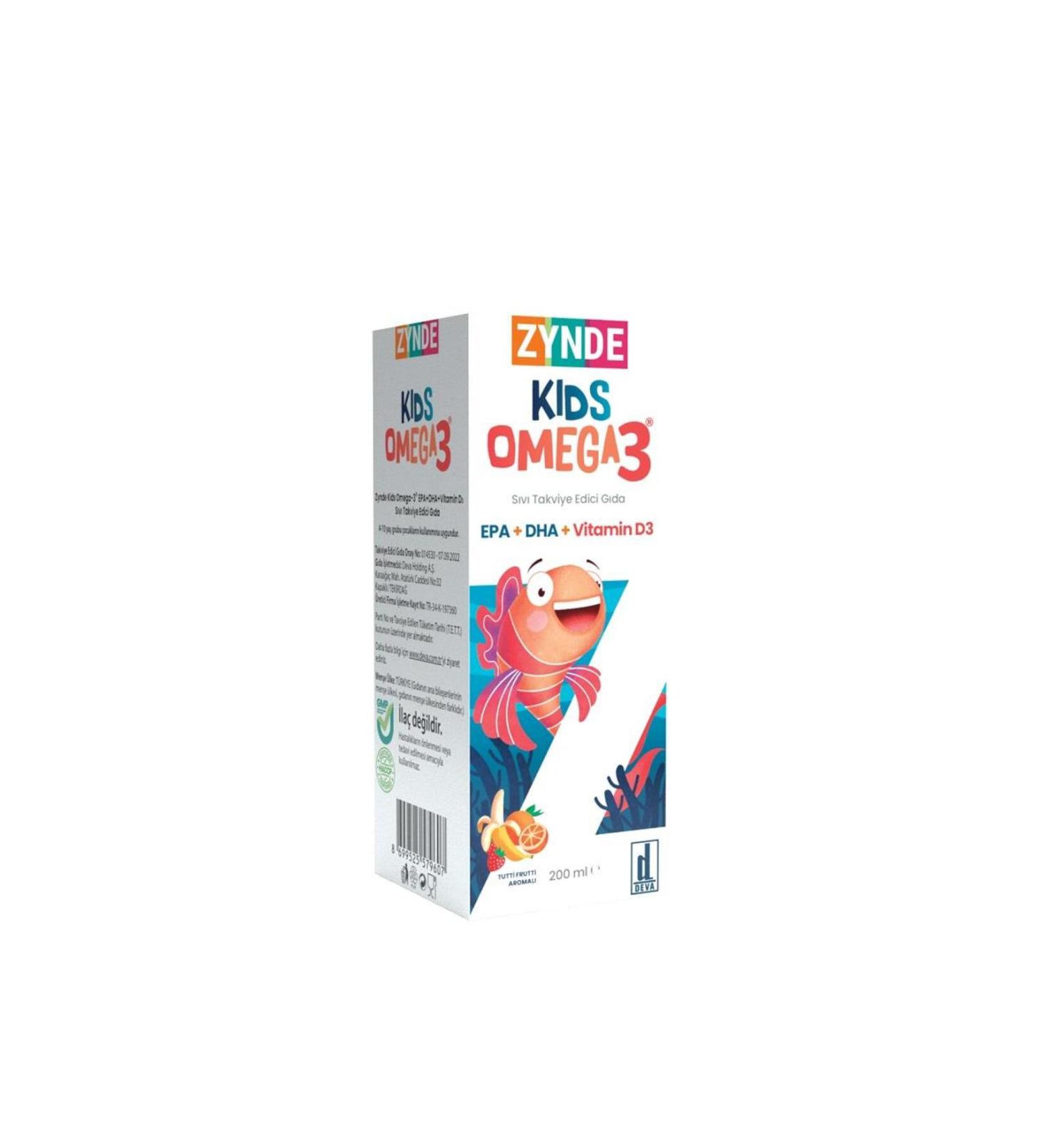 zynde Kids Kids Omega-3 Epa Dha Vitamin D3 Liquid 200ml