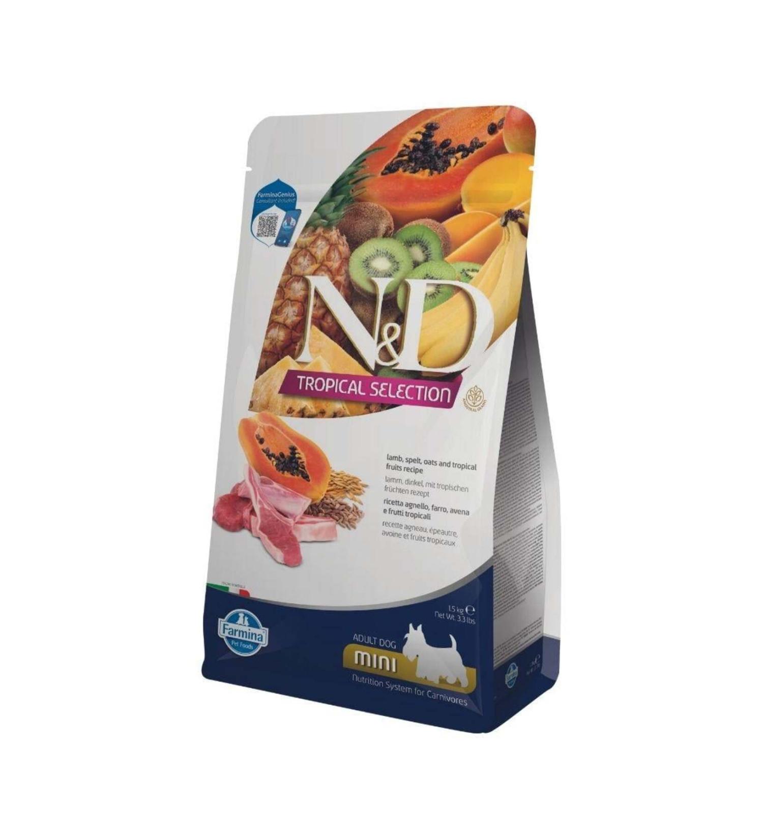 N & D Tropical Adult Mini Lamb Dog Food 1.5kg