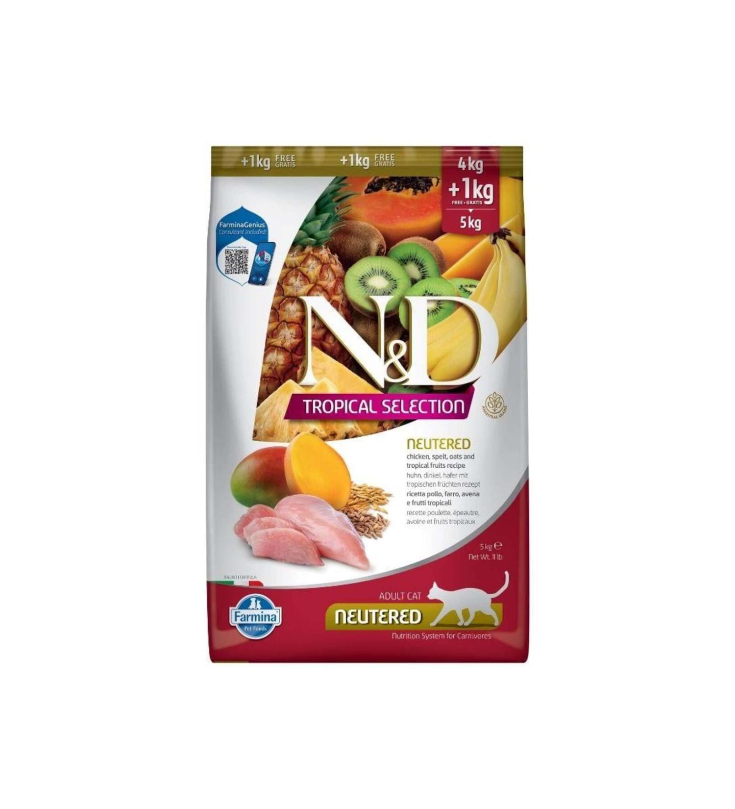 N & D Tropical Selection Chicken Sterilized Adult Cat Food 4 1 Kg