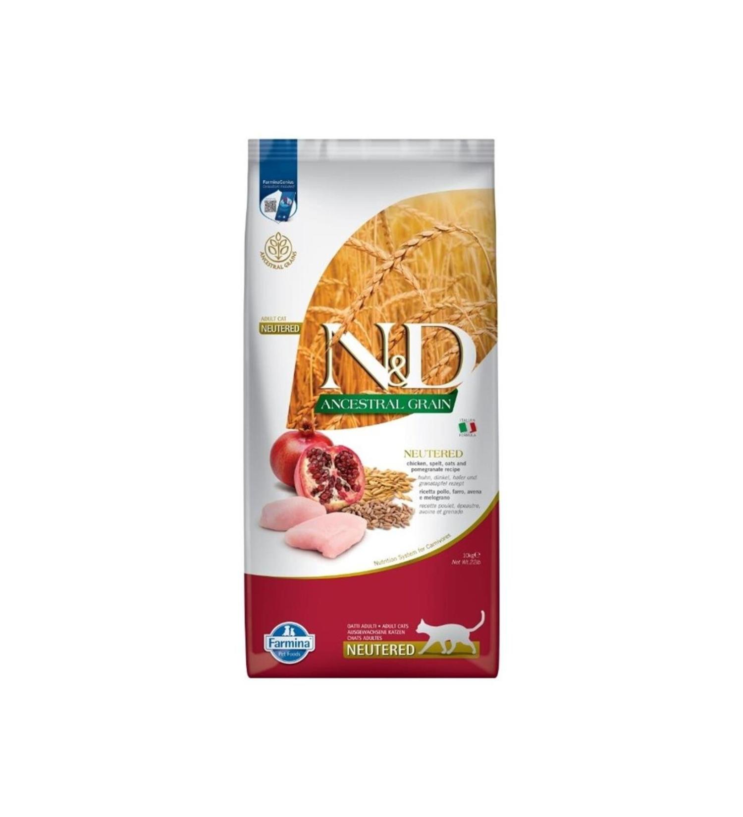 N & D Ancestral Grain Chicken Sterilized Adult Cat Food 10 Kg
