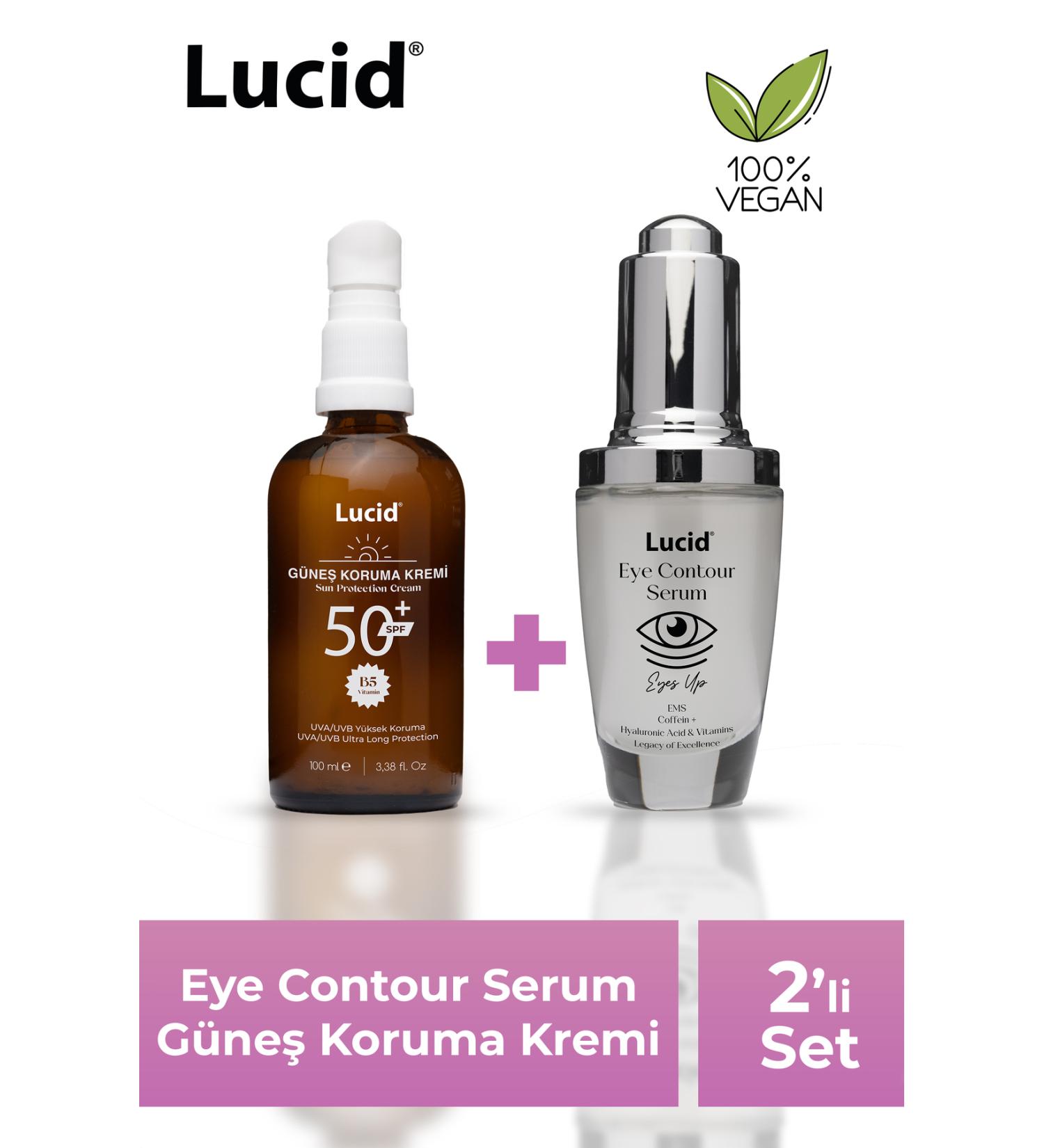 Lucid Biochemical Anti-Aging Eye Contour Cream and Anti-Spot Brightening Sunscreen Set of 2 - Buy Online on GoSupps.com